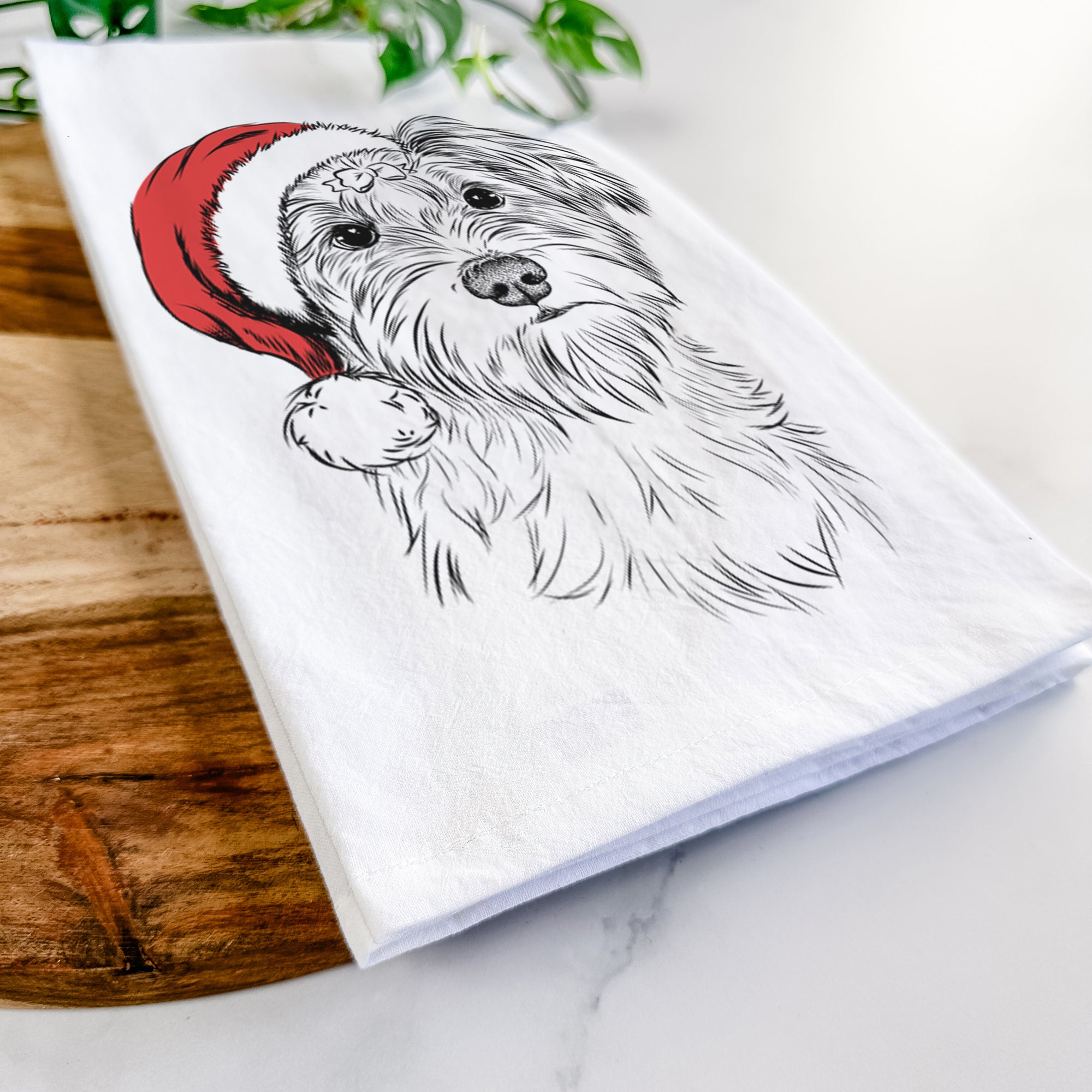 Birdee the Schnauzer Mix Tea Towel