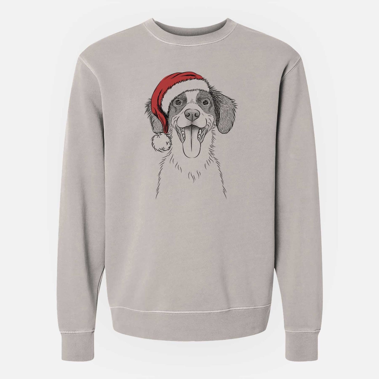 Santa Birdie the Brittany - Unisex Pigment Dyed Crew Sweatshirt