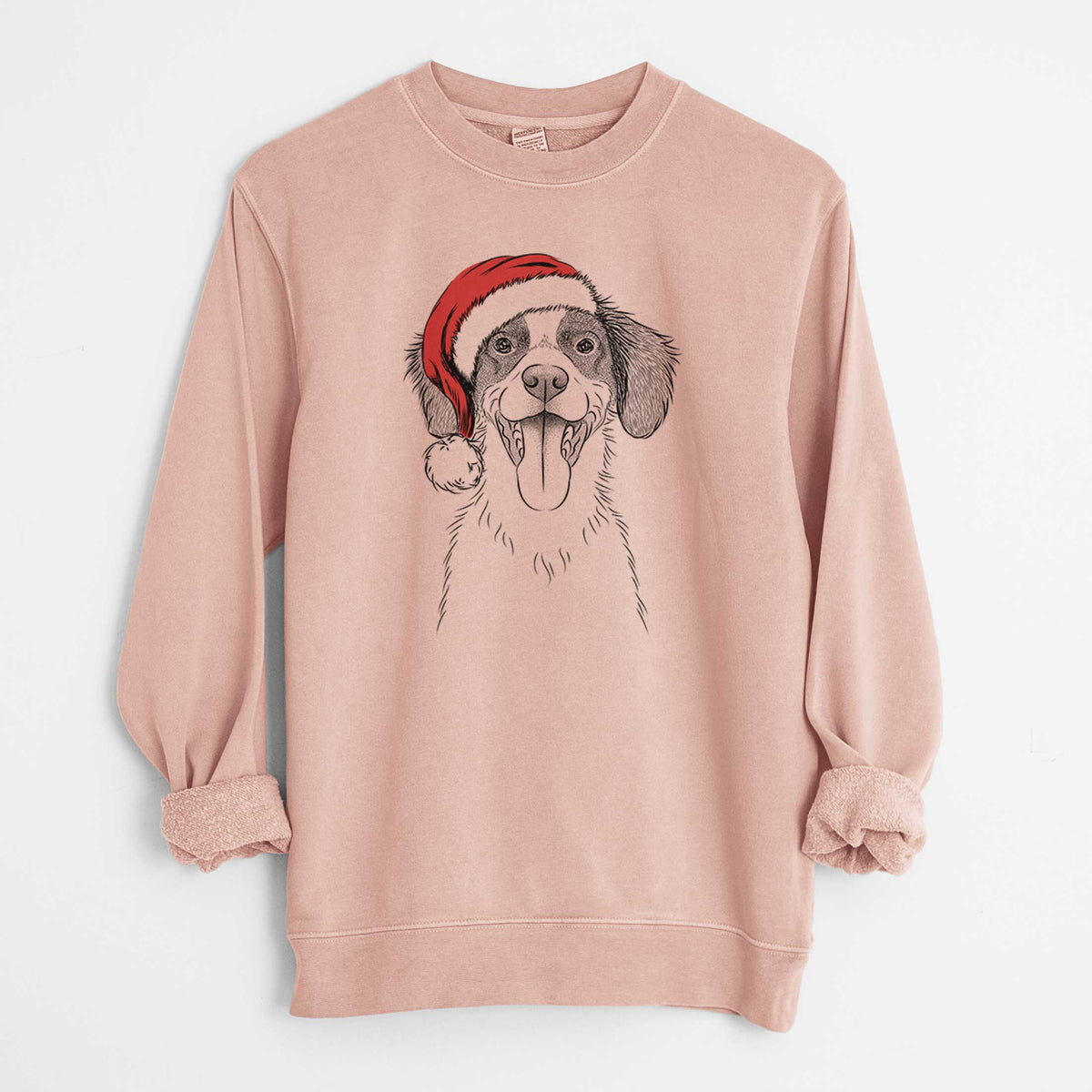 Santa Birdie the Brittany - Unisex Pigment Dyed Crew Sweatshirt