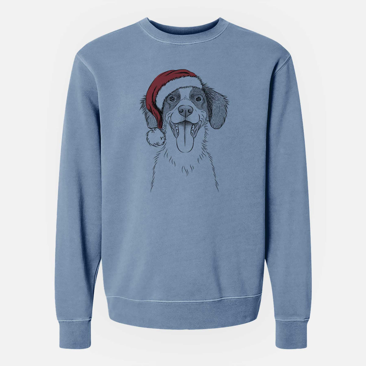 Santa Birdie the Brittany - Unisex Pigment Dyed Crew Sweatshirt