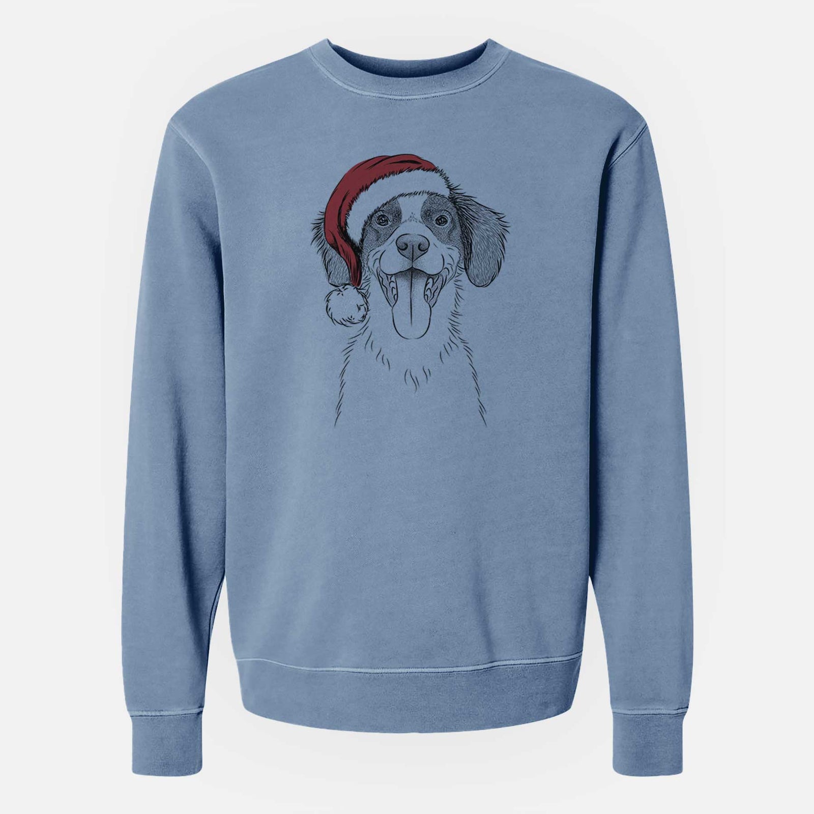 Santa Birdie the Brittany - Unisex Pigment Dyed Crew Sweatshirt