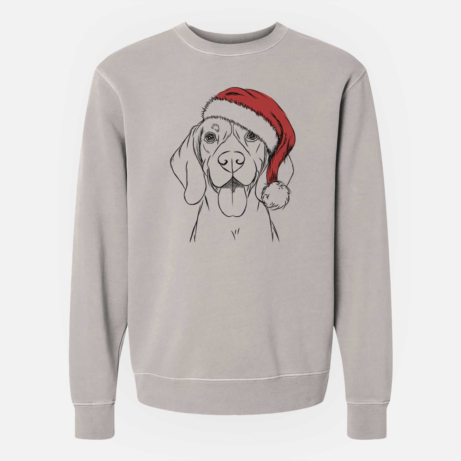 Santa Bogie the Beagle - Unisex Pigment Dyed Crew Sweatshirt