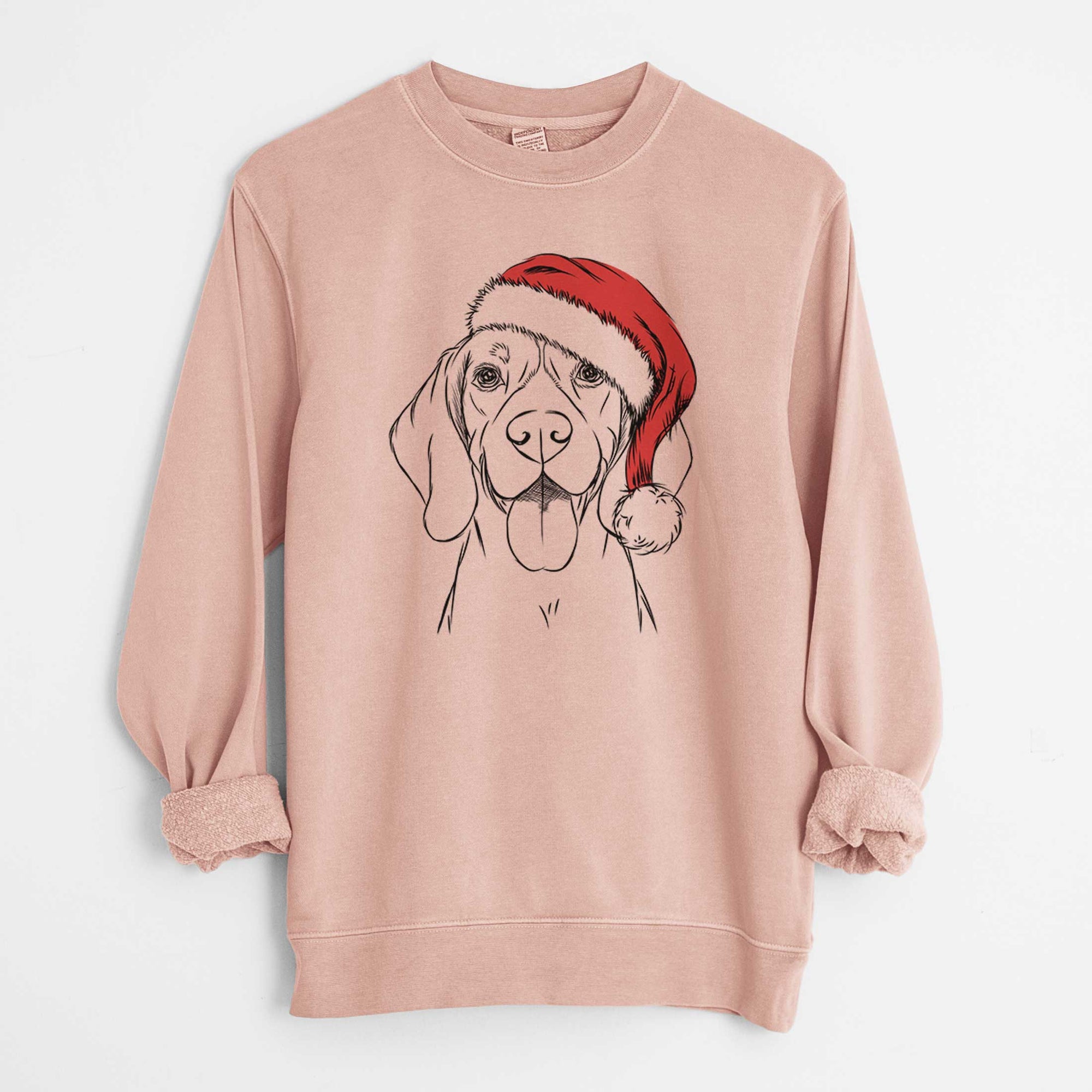 Santa Bogie the Beagle - Unisex Pigment Dyed Crew Sweatshirt