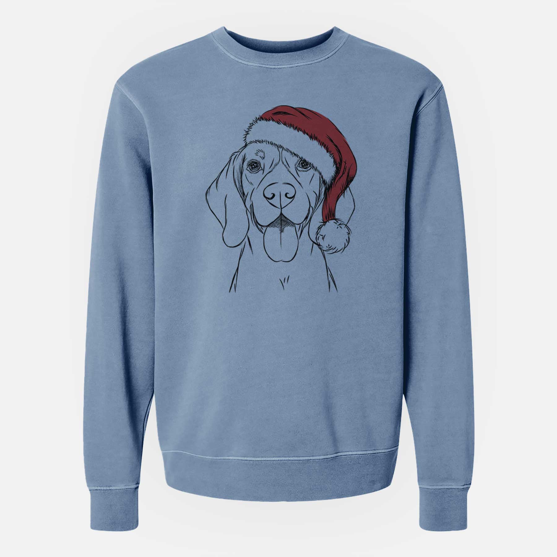 Santa Bogie the Beagle - Unisex Pigment Dyed Crew Sweatshirt