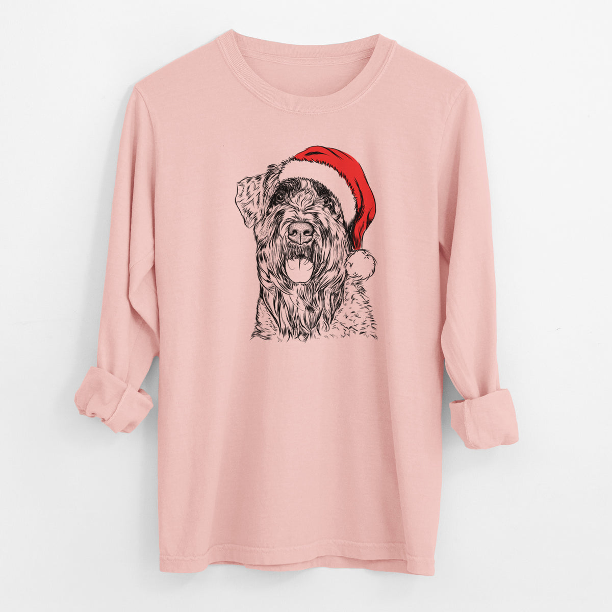 Santa Bonnie the Bouvier Des Flandres - Men's Heavyweight 100% Cotton Long Sleeve