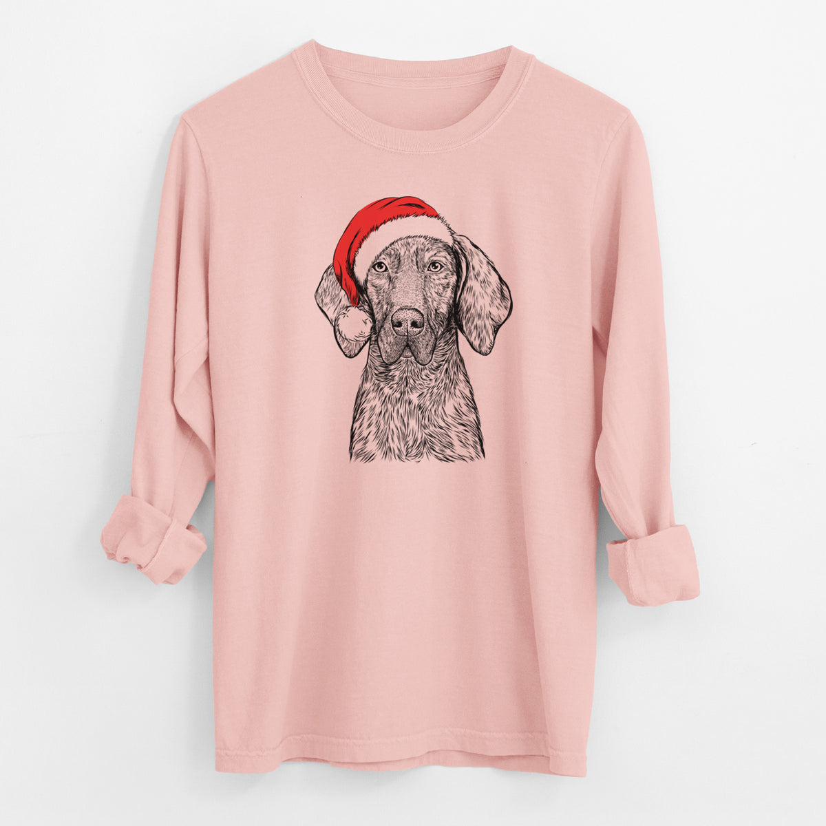 Santa Boone the Plott Hound - Men's Heavyweight 100% Cotton Long Sleeve