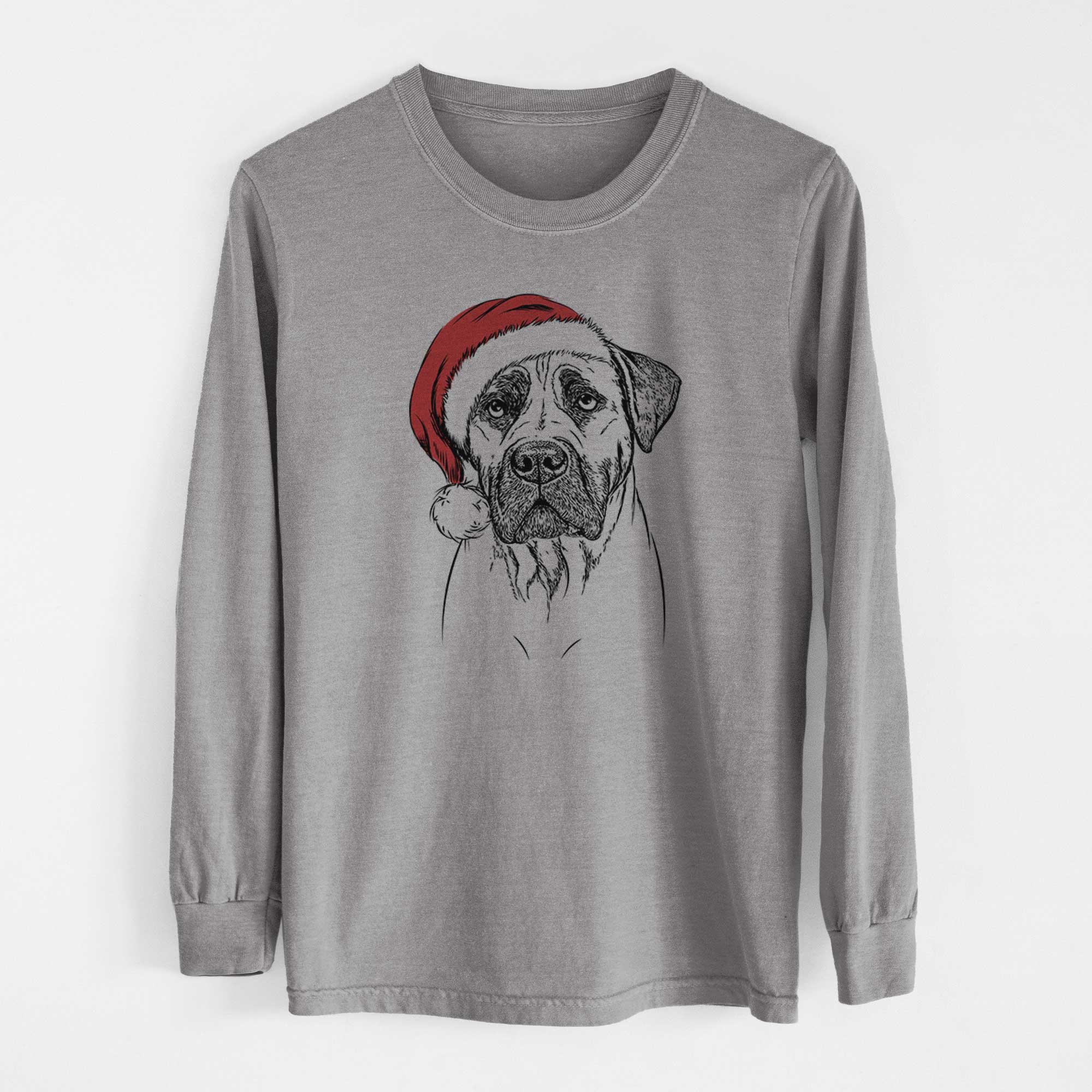 Santa Boris the Boerboel - Men's Heavyweight 100% Cotton Long Sleeve