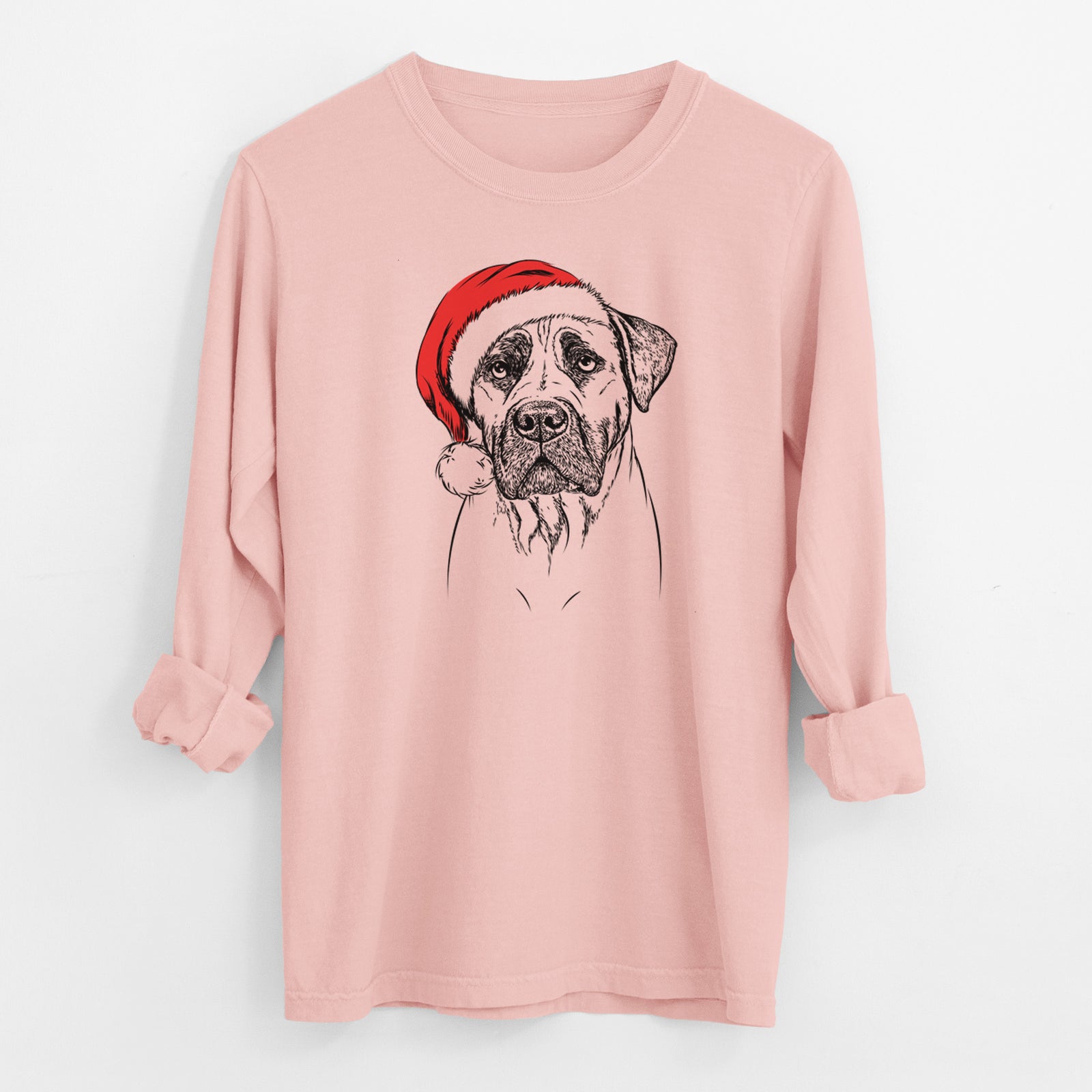 Santa Boris the Boerboel - Men's Heavyweight 100% Cotton Long Sleeve