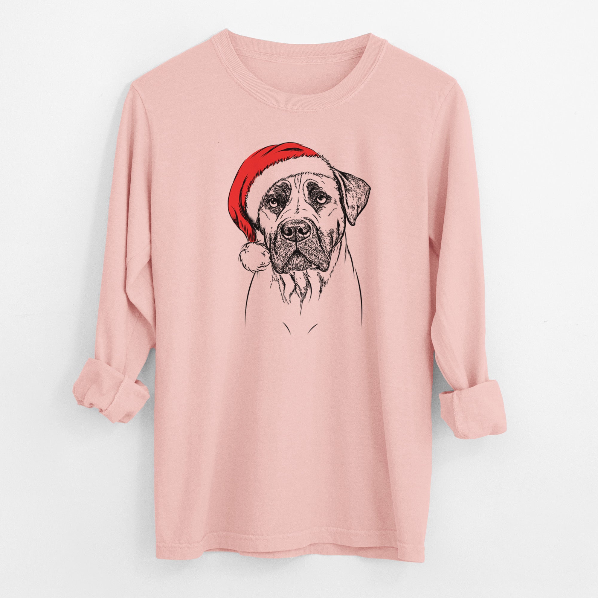 Santa Boris the Boerboel - Men's Heavyweight 100% Cotton Long Sleeve