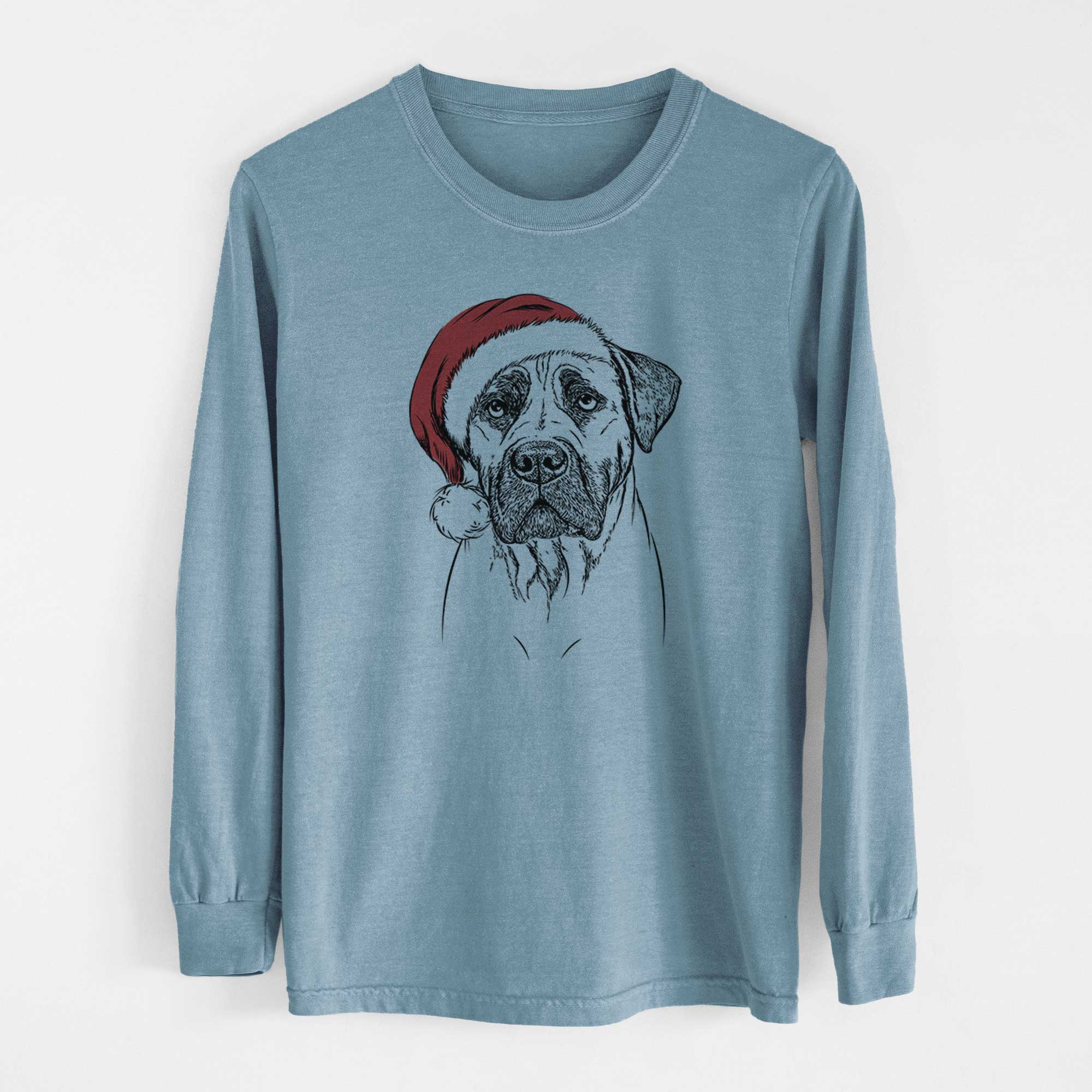 Santa Boris the Boerboel - Men's Heavyweight 100% Cotton Long Sleeve