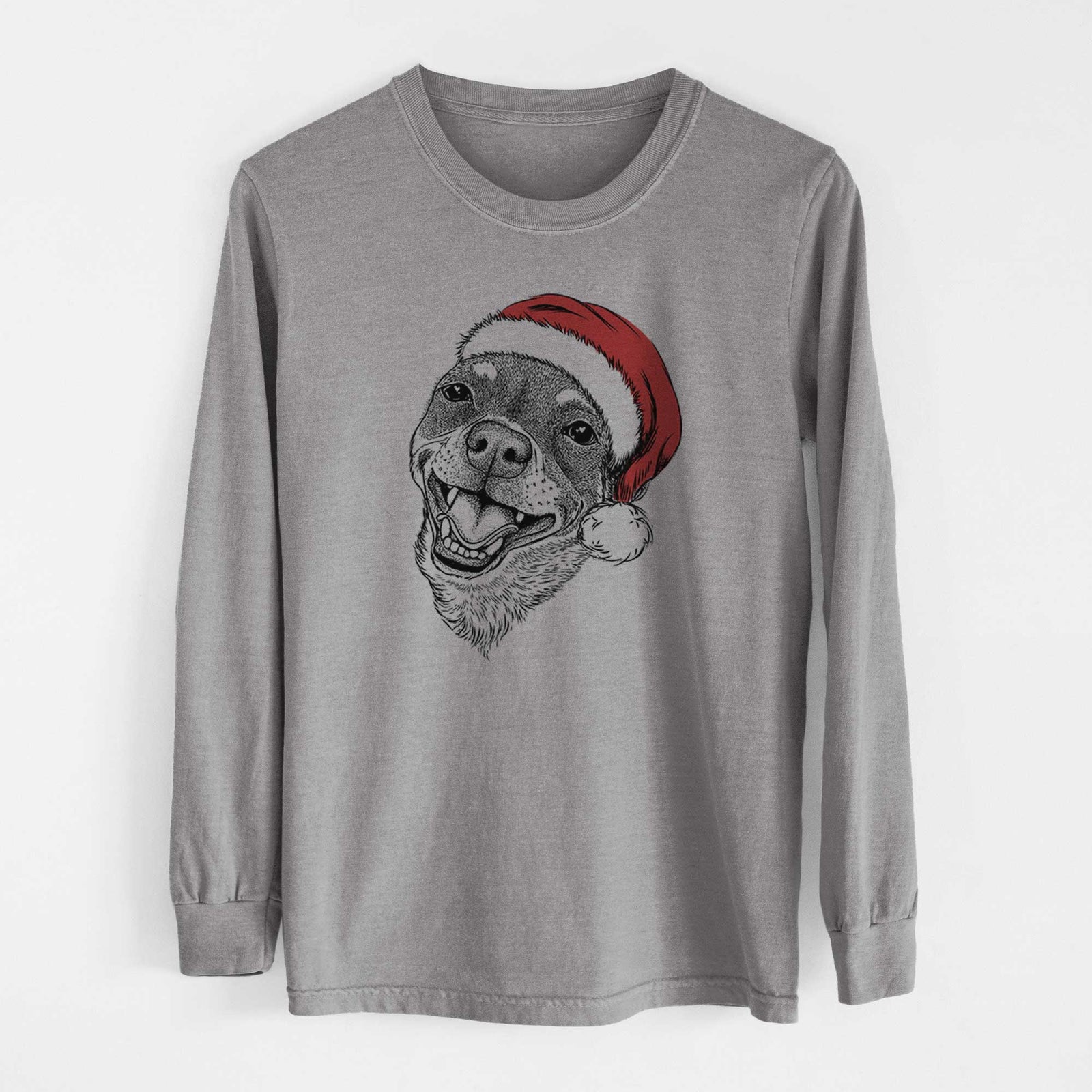 Santa Boss the Chihuahua - Men's Heavyweight 100% Cotton Long Sleeve