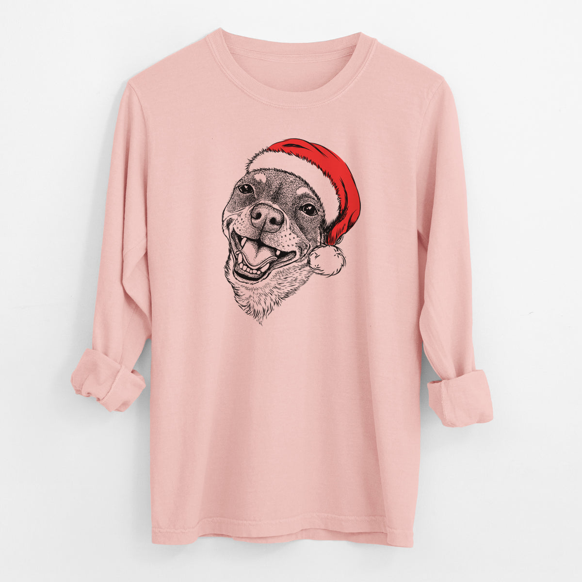Santa Boss the Chihuahua - Men's Heavyweight 100% Cotton Long Sleeve