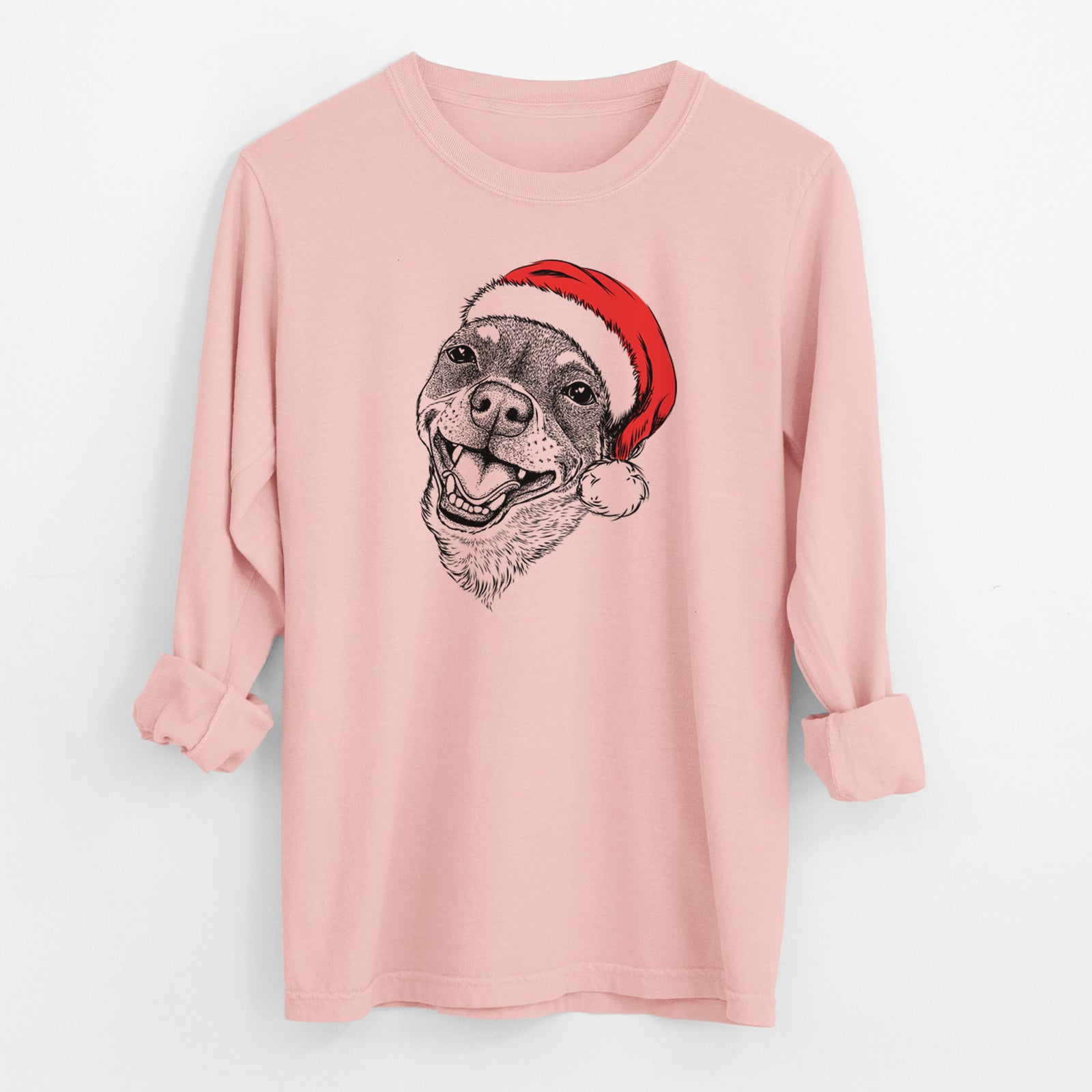 Santa Boss the Chihuahua - Men's Heavyweight 100% Cotton Long Sleeve