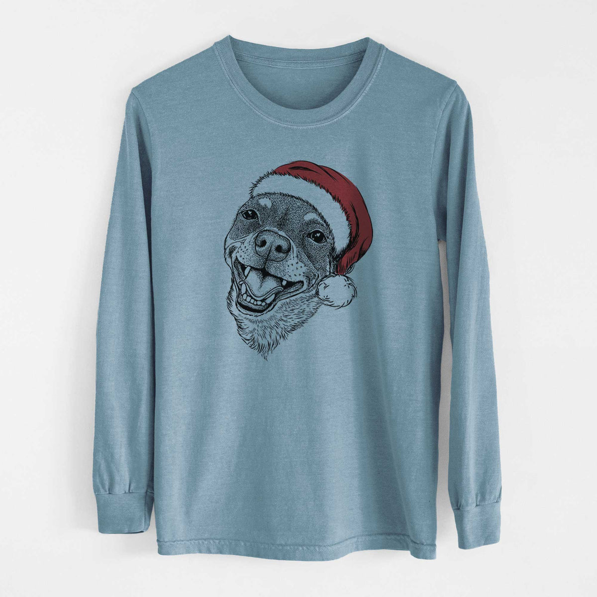 Santa Boss the Chihuahua - Men's Heavyweight 100% Cotton Long Sleeve