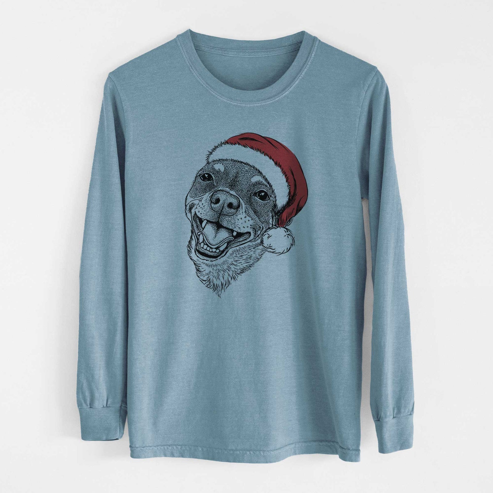 Santa Boss the Chihuahua - Men's Heavyweight 100% Cotton Long Sleeve