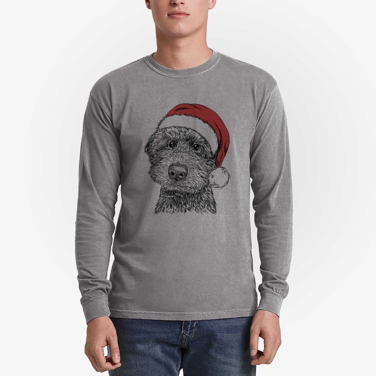 Santa Bowser the Whoodle - Men's Heavyweight 100% Cotton Long Sleeve