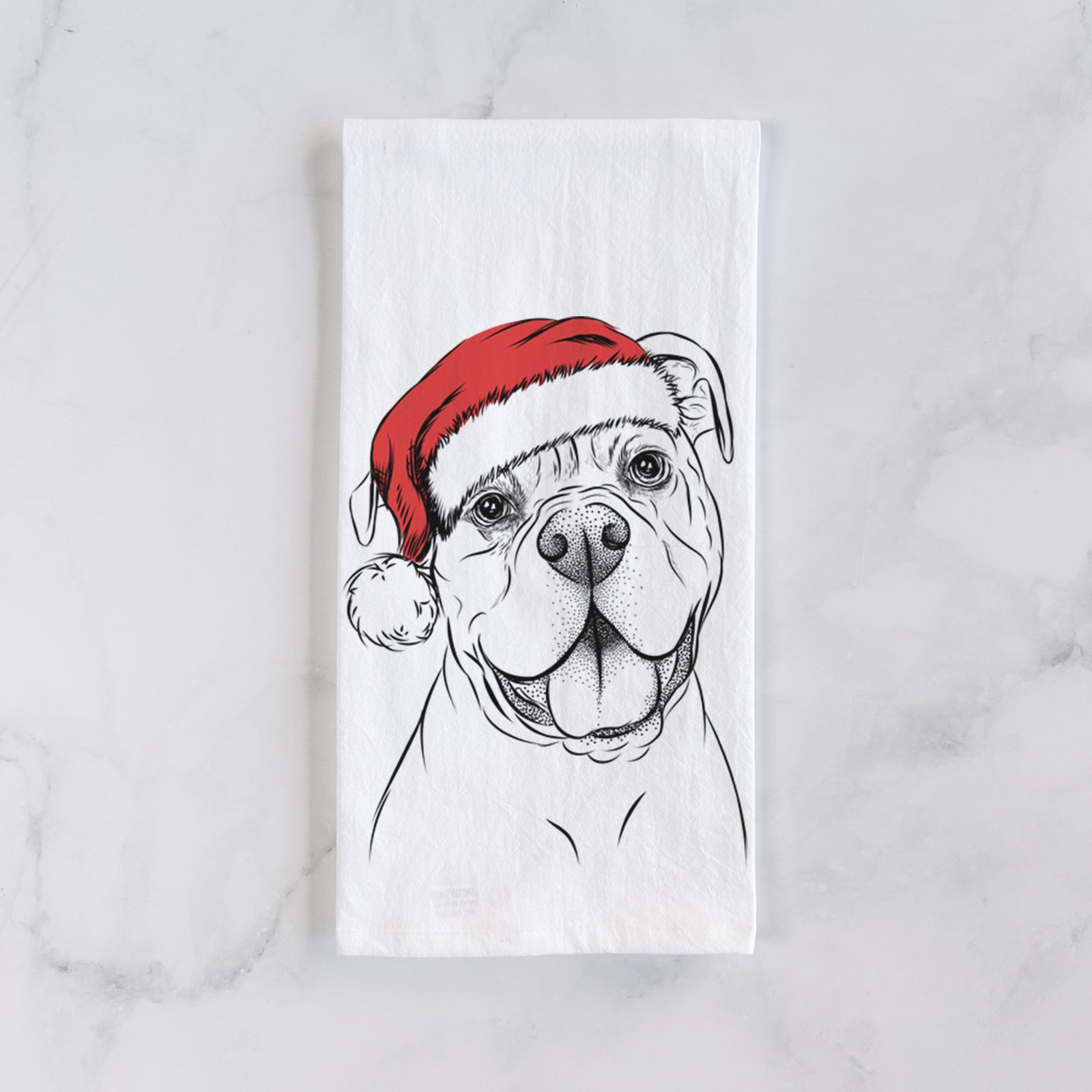 Bravo the Bulldog Mix Tea Towel