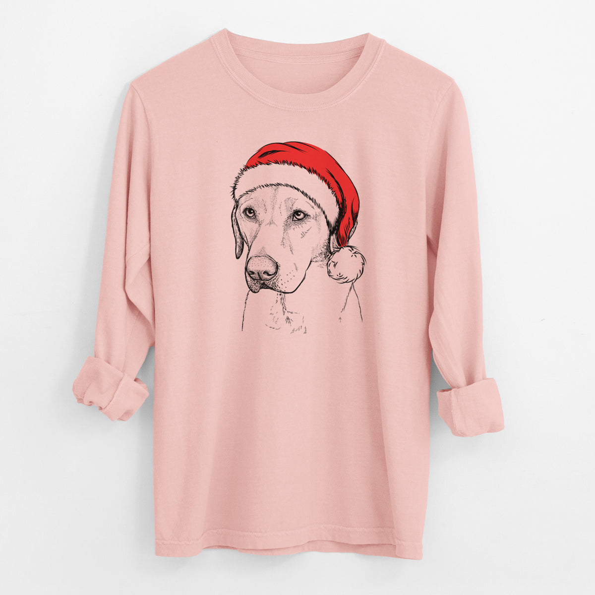 Santa Braxton the Yellow Lab - Men's Heavyweight 100% Cotton Long Sleeve