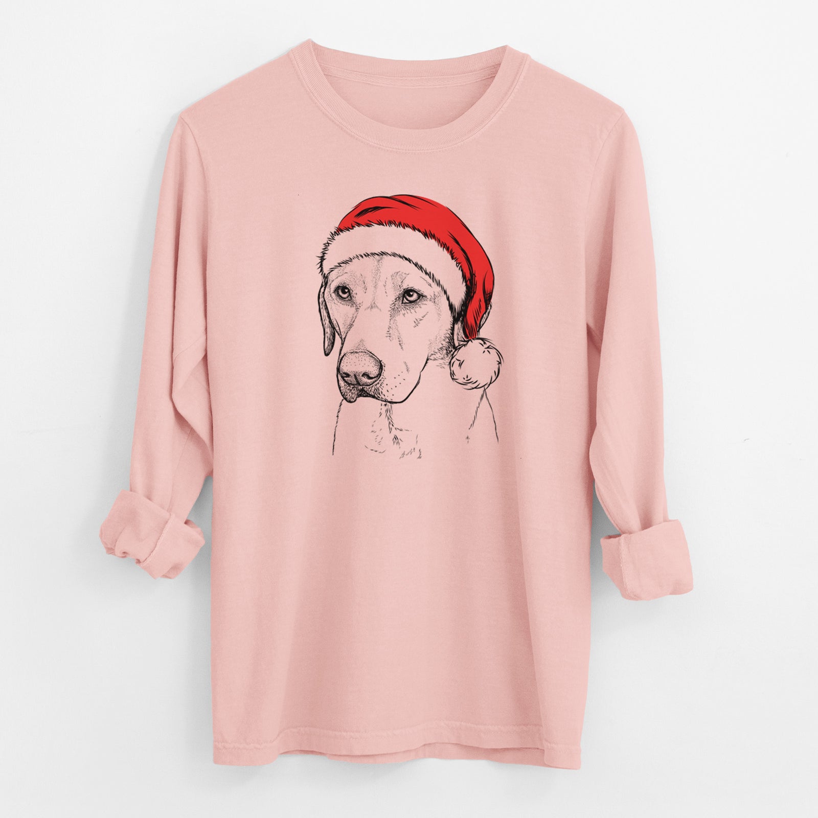 Santa Braxton the Yellow Lab - Men's Heavyweight 100% Cotton Long Sleeve