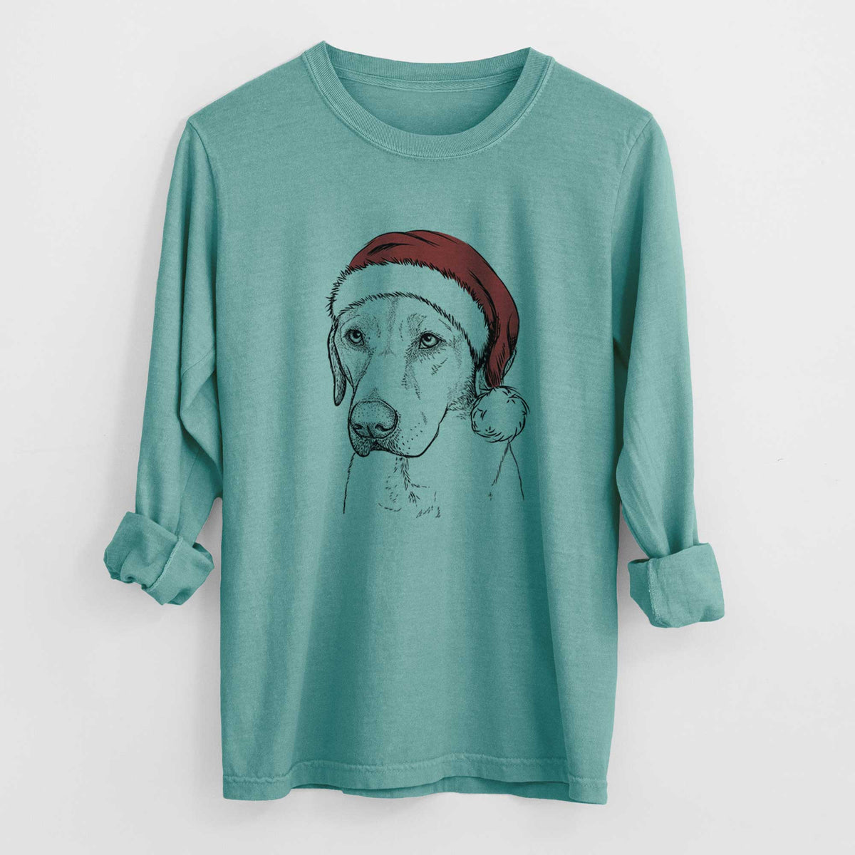 Santa Braxton the Yellow Lab - Men's Heavyweight 100% Cotton Long Sleeve