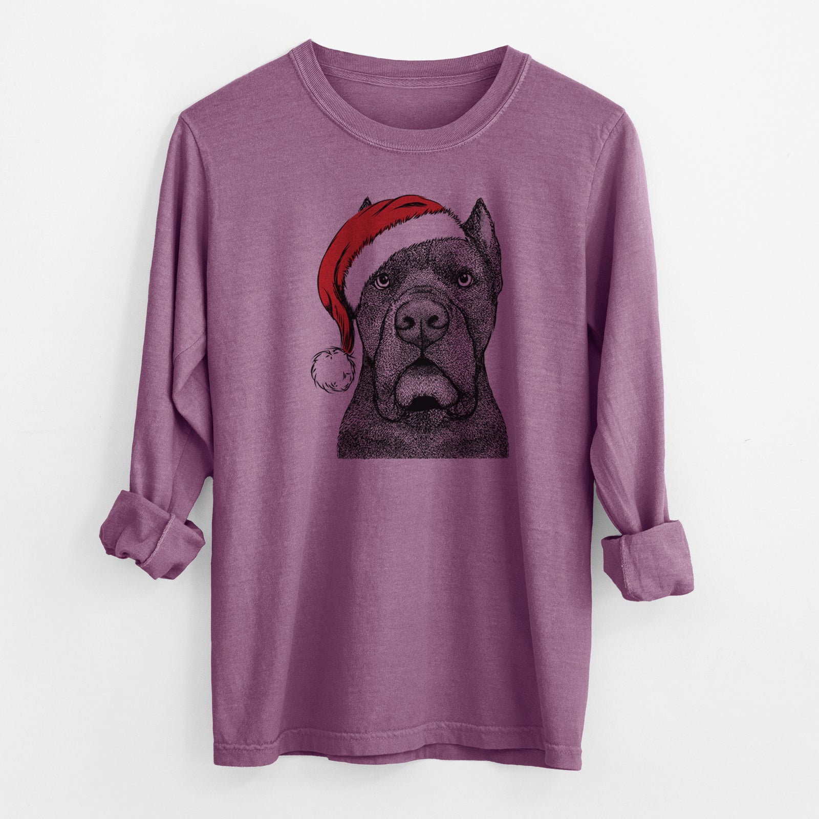 Santa Bruno the Cane Corso - Men's Heavyweight 100% Cotton Long Sleeve