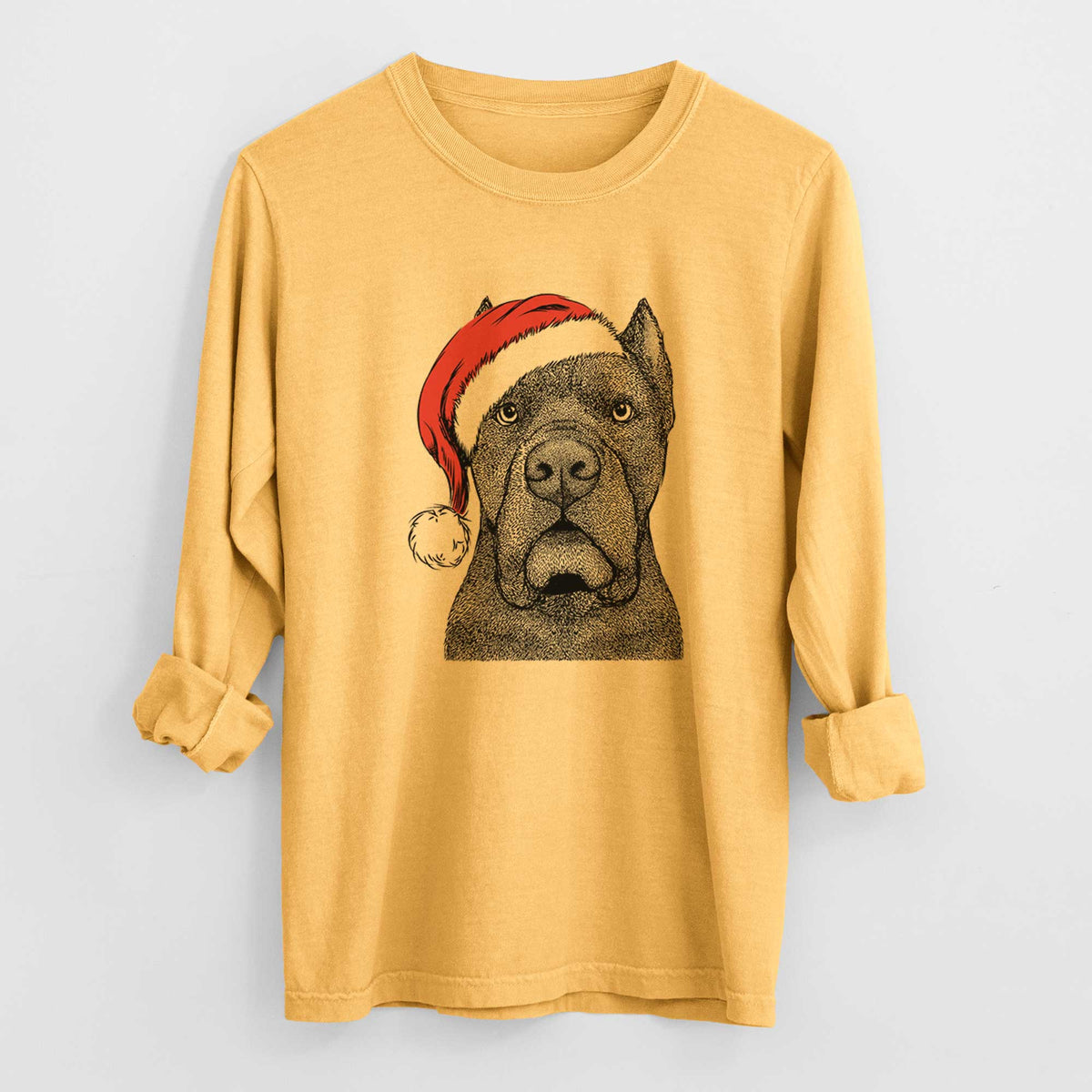 Santa Bruno the Cane Corso - Men's Heavyweight 100% Cotton Long Sleeve