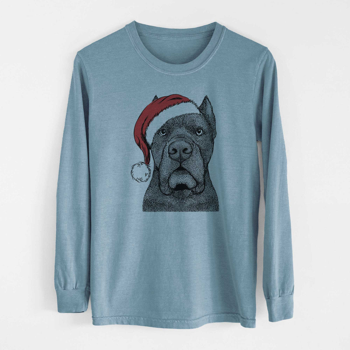Santa Bruno the Cane Corso - Men's Heavyweight 100% Cotton Long Sleeve