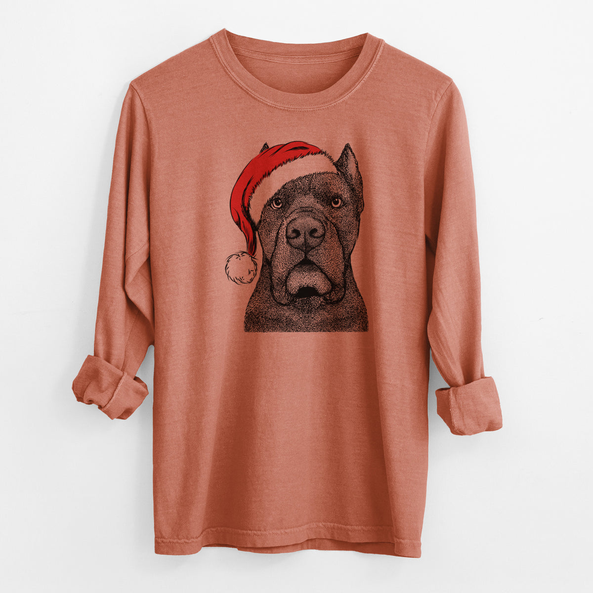 Santa Bruno the Cane Corso - Men's Heavyweight 100% Cotton Long Sleeve