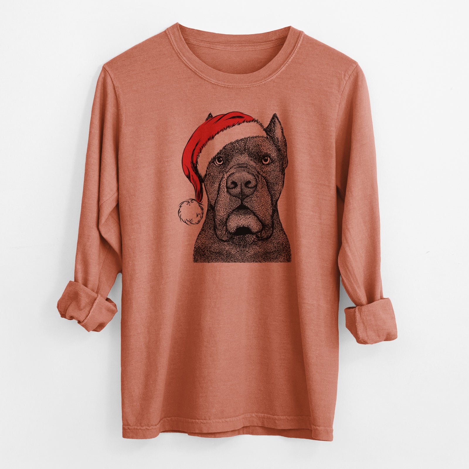 Santa Bruno the Cane Corso - Men's Heavyweight 100% Cotton Long Sleeve