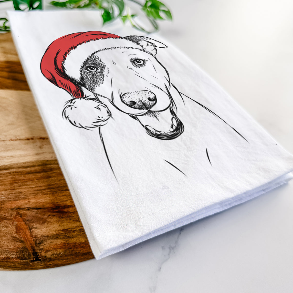 Bucky the Mixed Breed Tea Towel