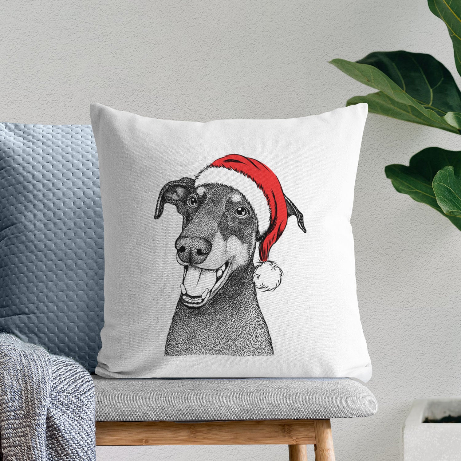 Bunnie the Doberman Pinscher - Throw Pillow Cover