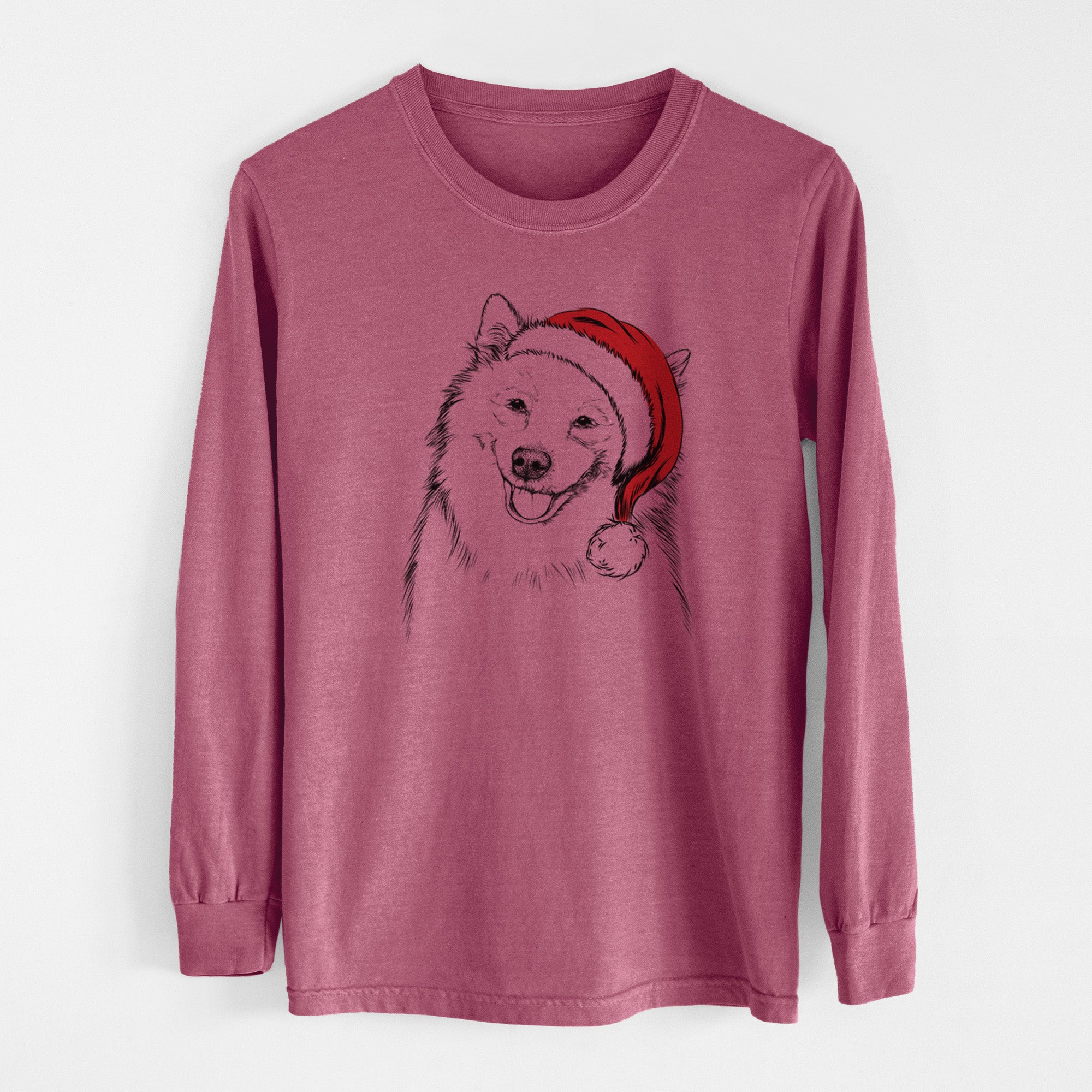 Santa Caico the Samoyed - Men's Heavyweight 100% Cotton Long Sleeve