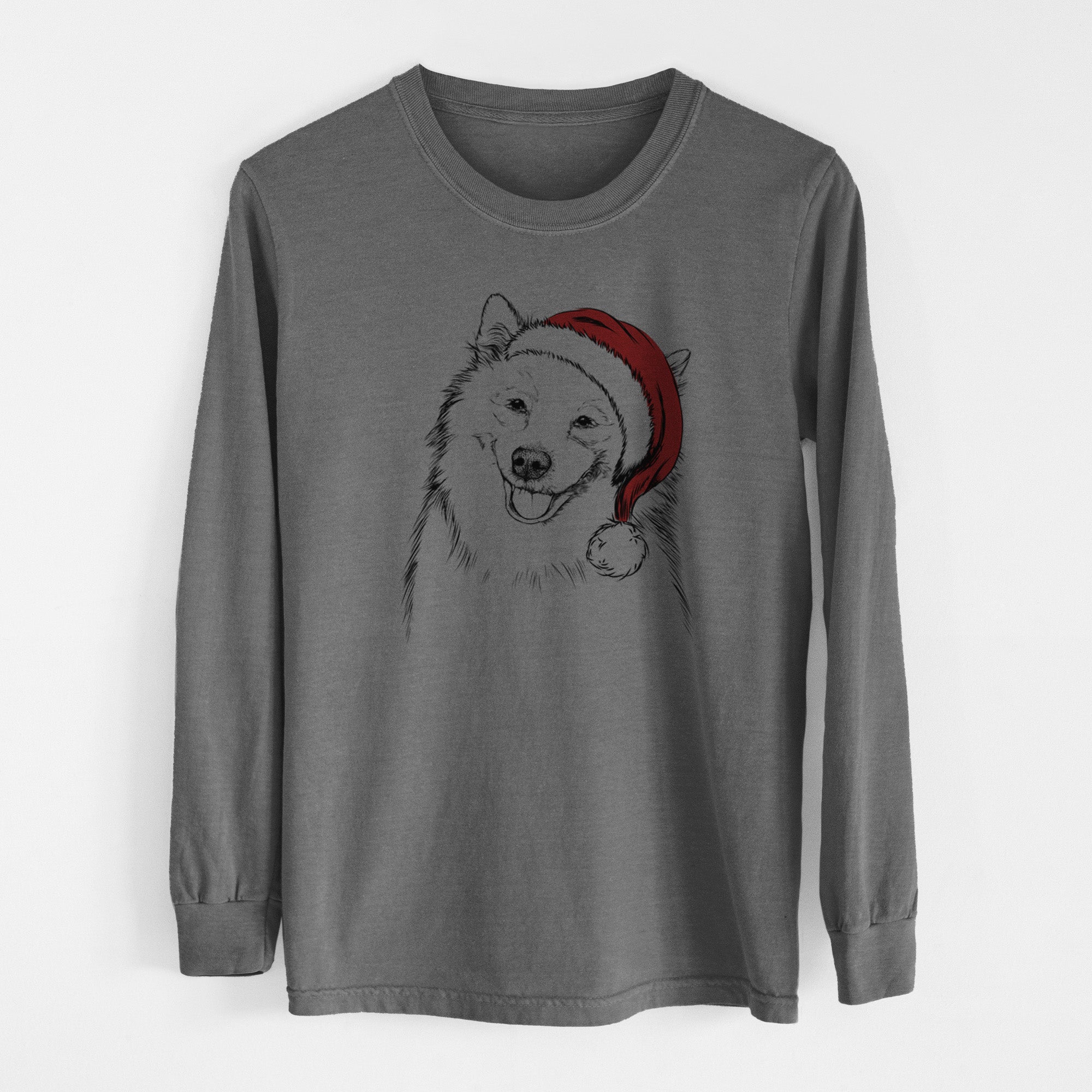 Santa Caico the Samoyed - Men's Heavyweight 100% Cotton Long Sleeve