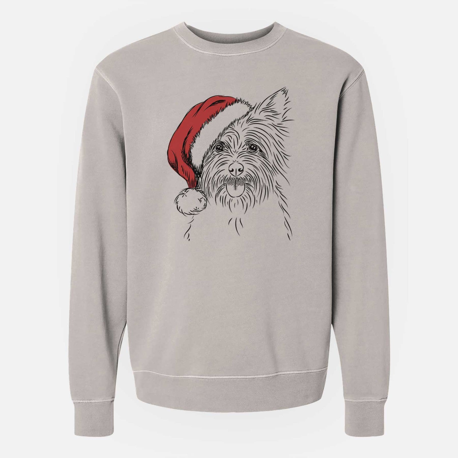 Santa Calum the Cairn Terrier - Unisex Pigment Dyed Crew Sweatshirt
