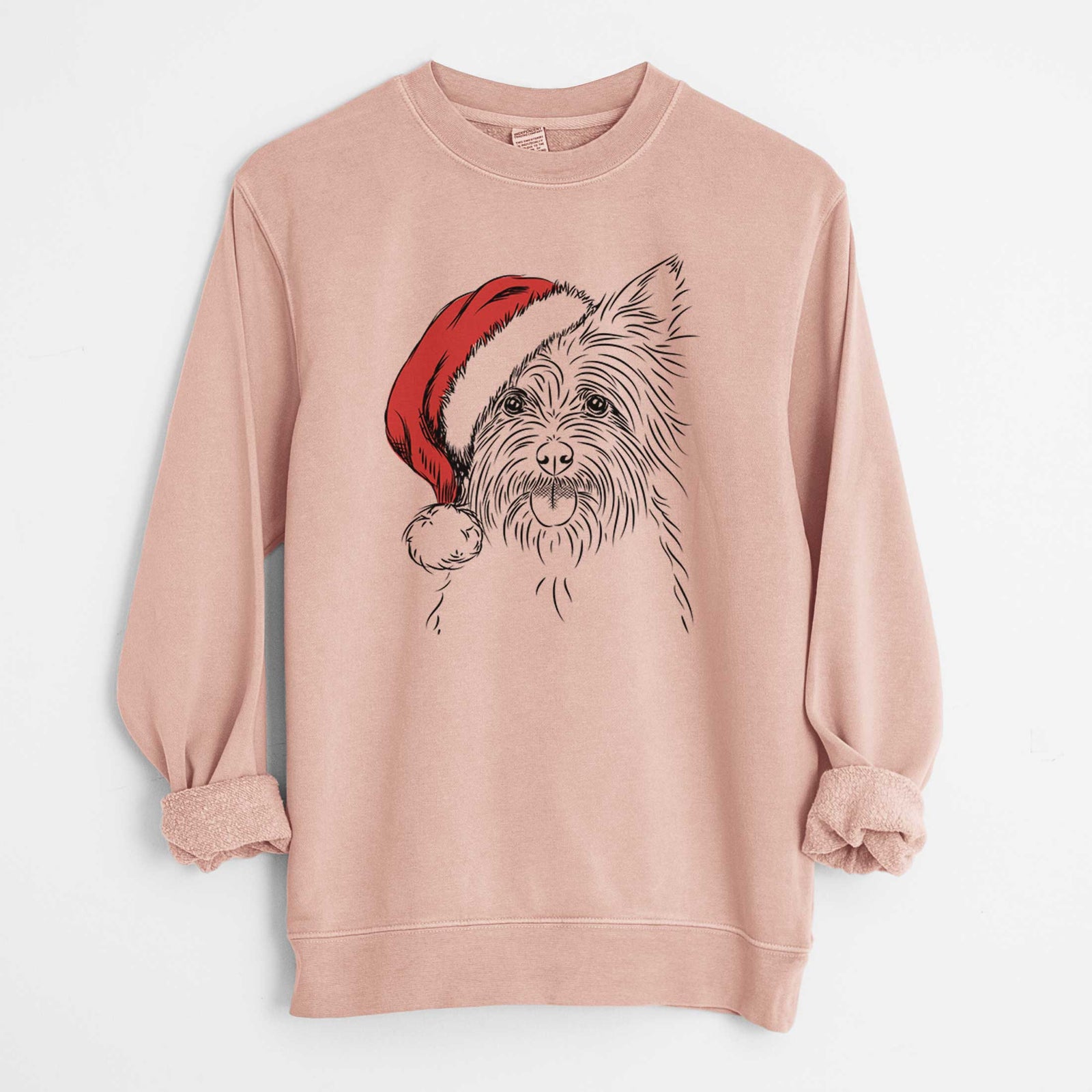 Santa Calum the Cairn Terrier - Unisex Pigment Dyed Crew Sweatshirt