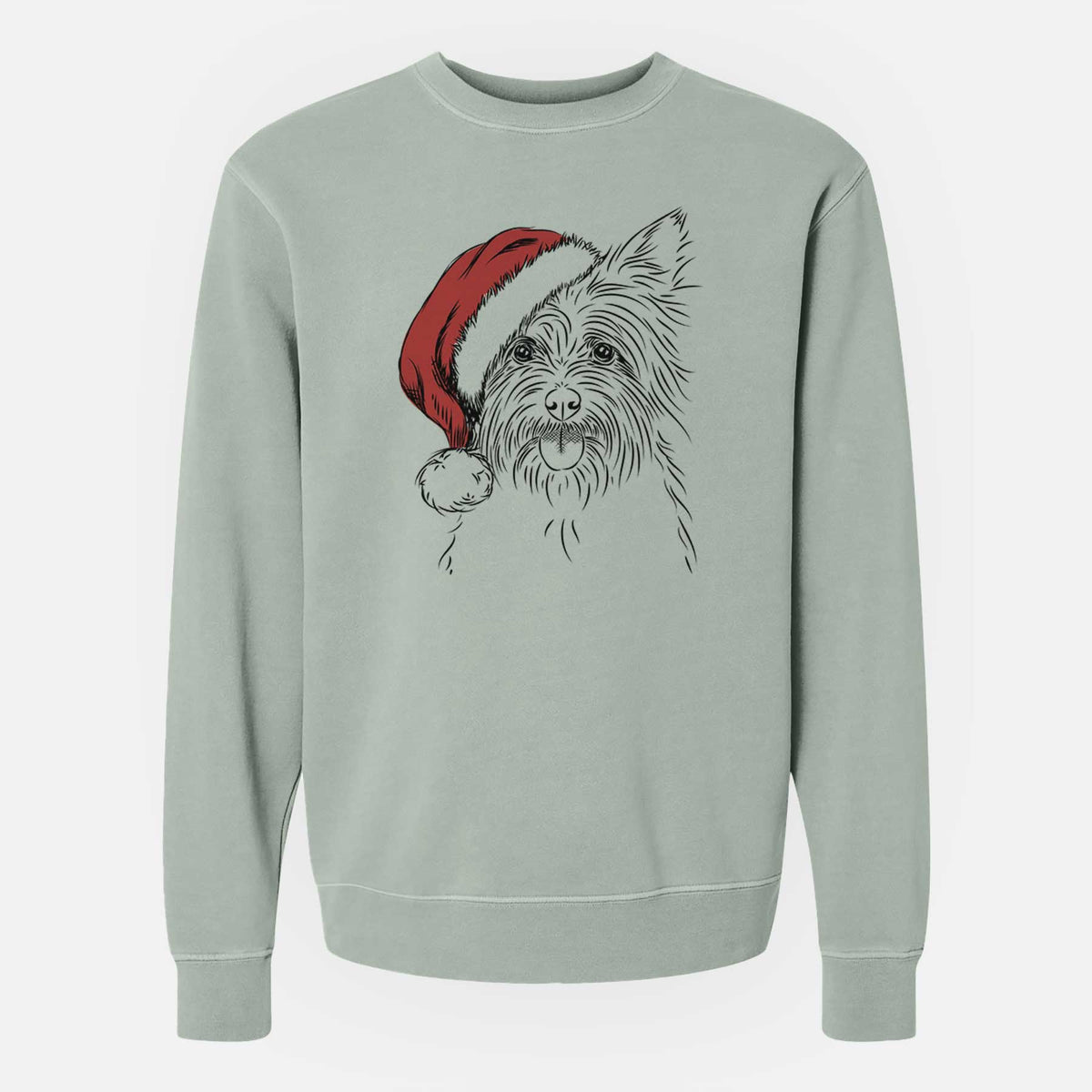 Santa Calum the Cairn Terrier - Unisex Pigment Dyed Crew Sweatshirt