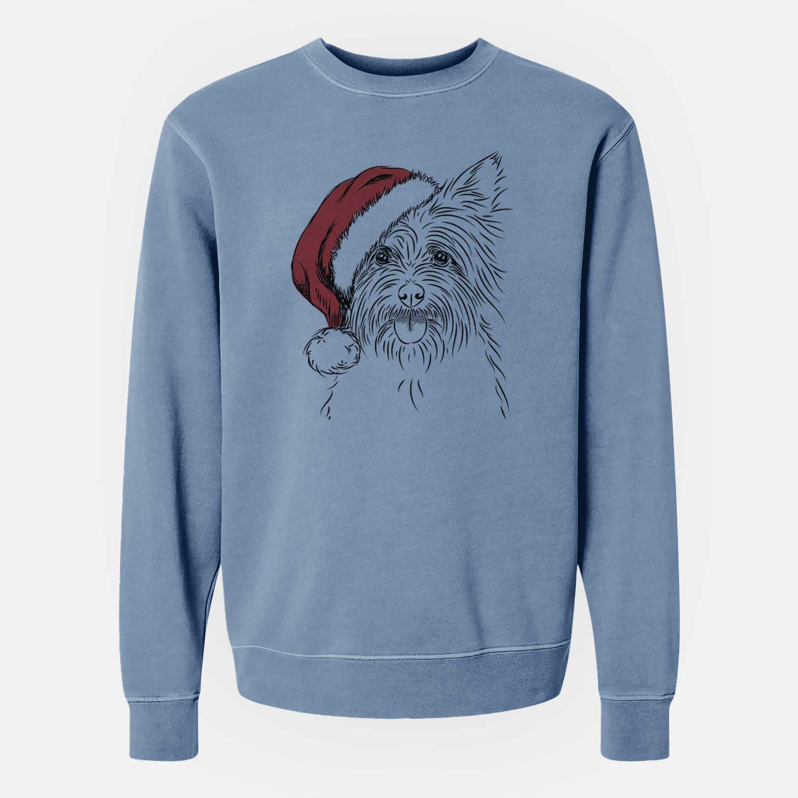 Santa Calum the Cairn Terrier - Unisex Pigment Dyed Crew Sweatshirt