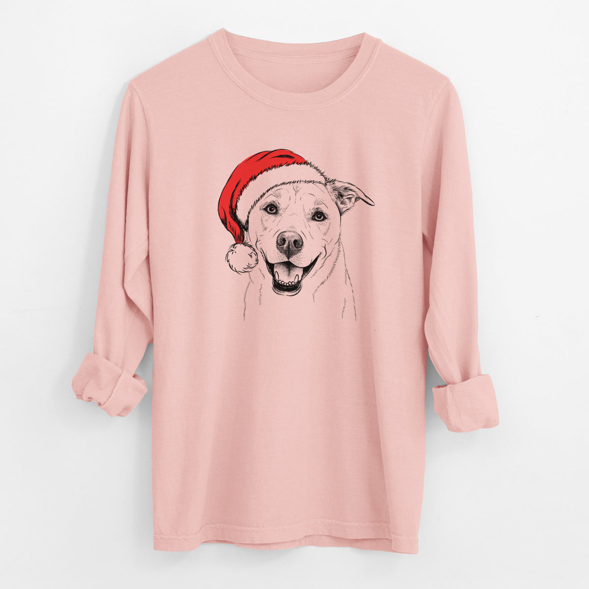 Santa Carl the Mixed Breed - Men's Heavyweight 100% Cotton Long Sleeve