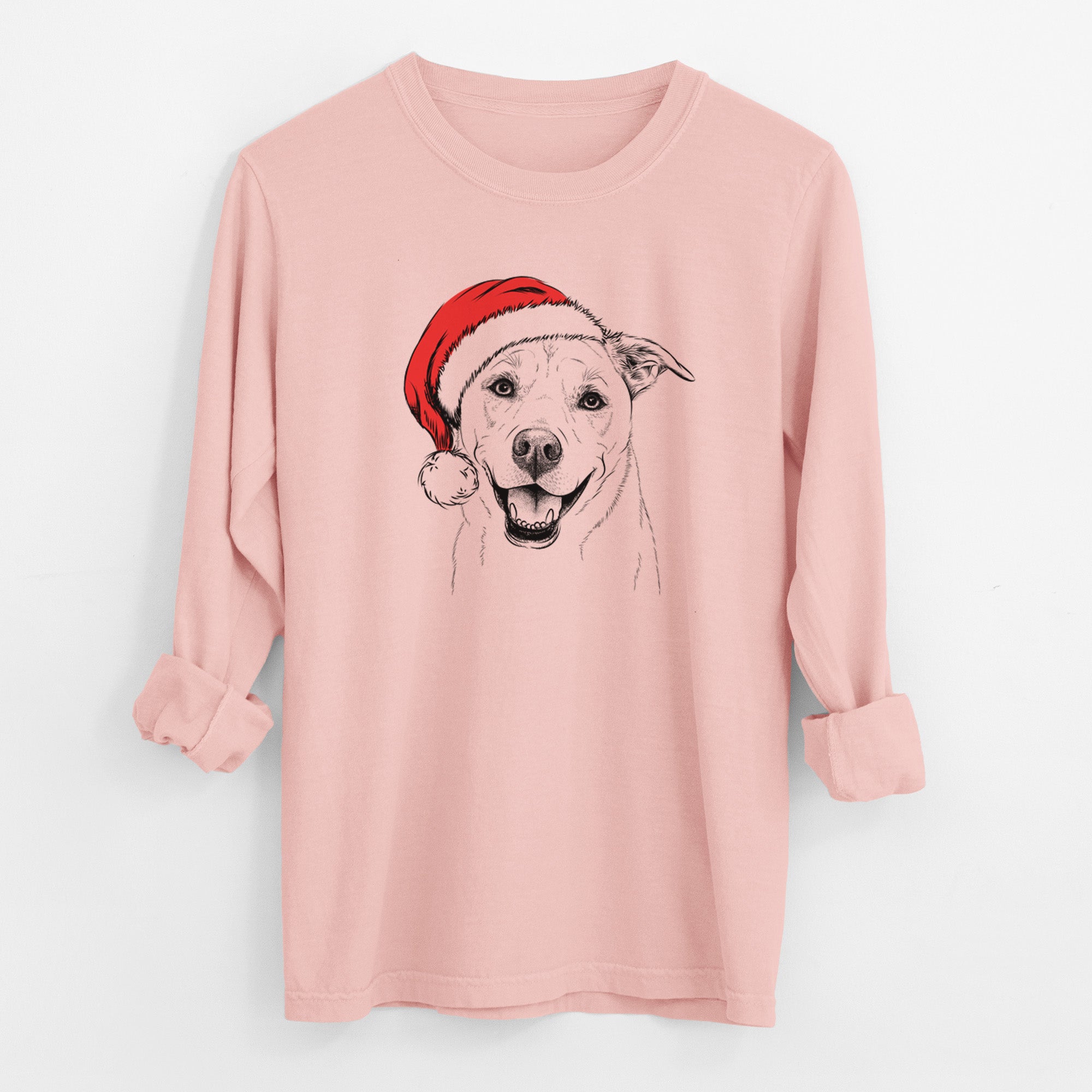 Santa Carl the Mixed Breed - Men's Heavyweight 100% Cotton Long Sleeve