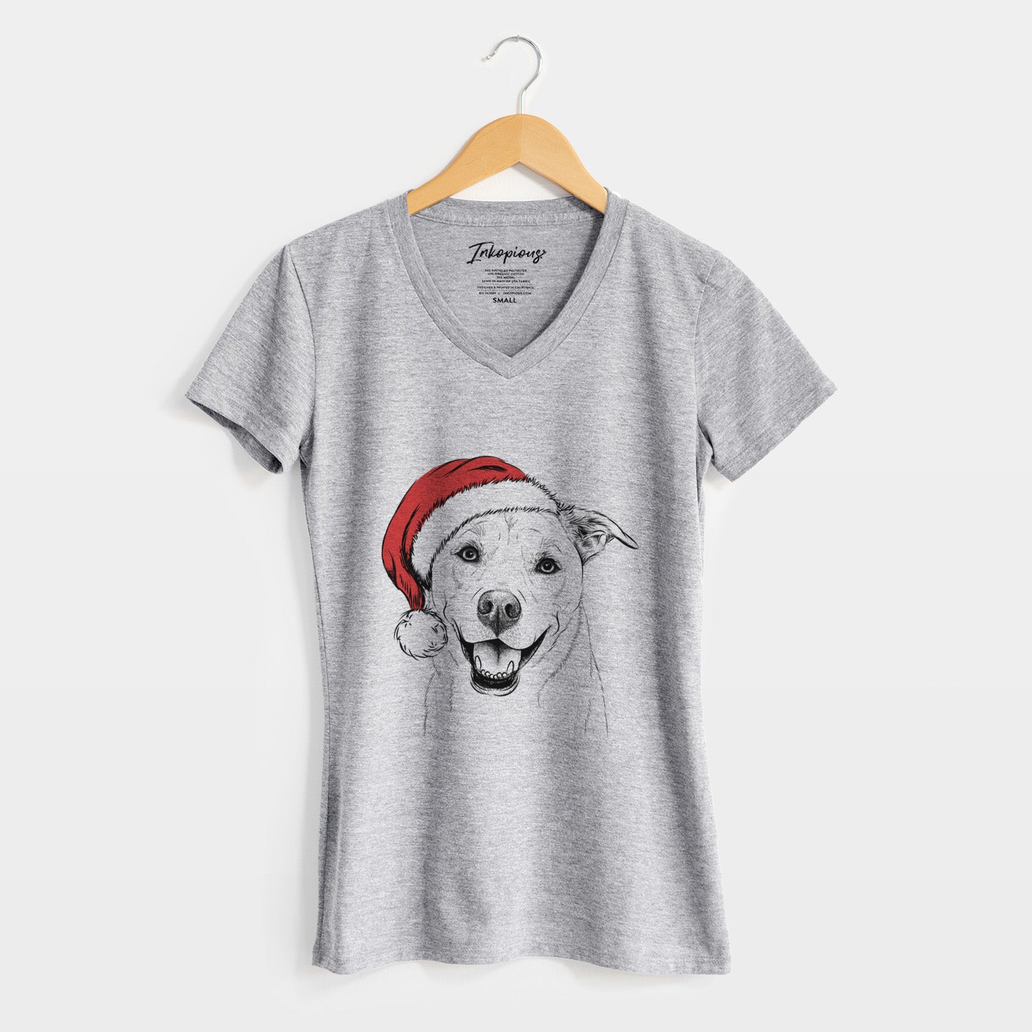 Santa Carl the Mixed Breed - Women's Perfect V-neck Shirt