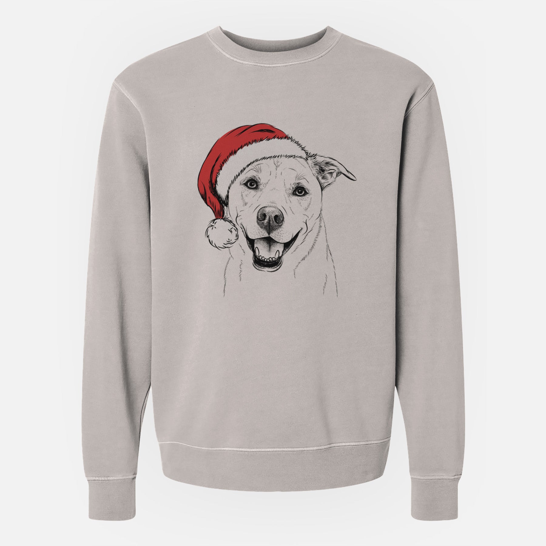 Santa Carl the Mixed Breed - Unisex Pigment Dyed Crew Sweatshirt