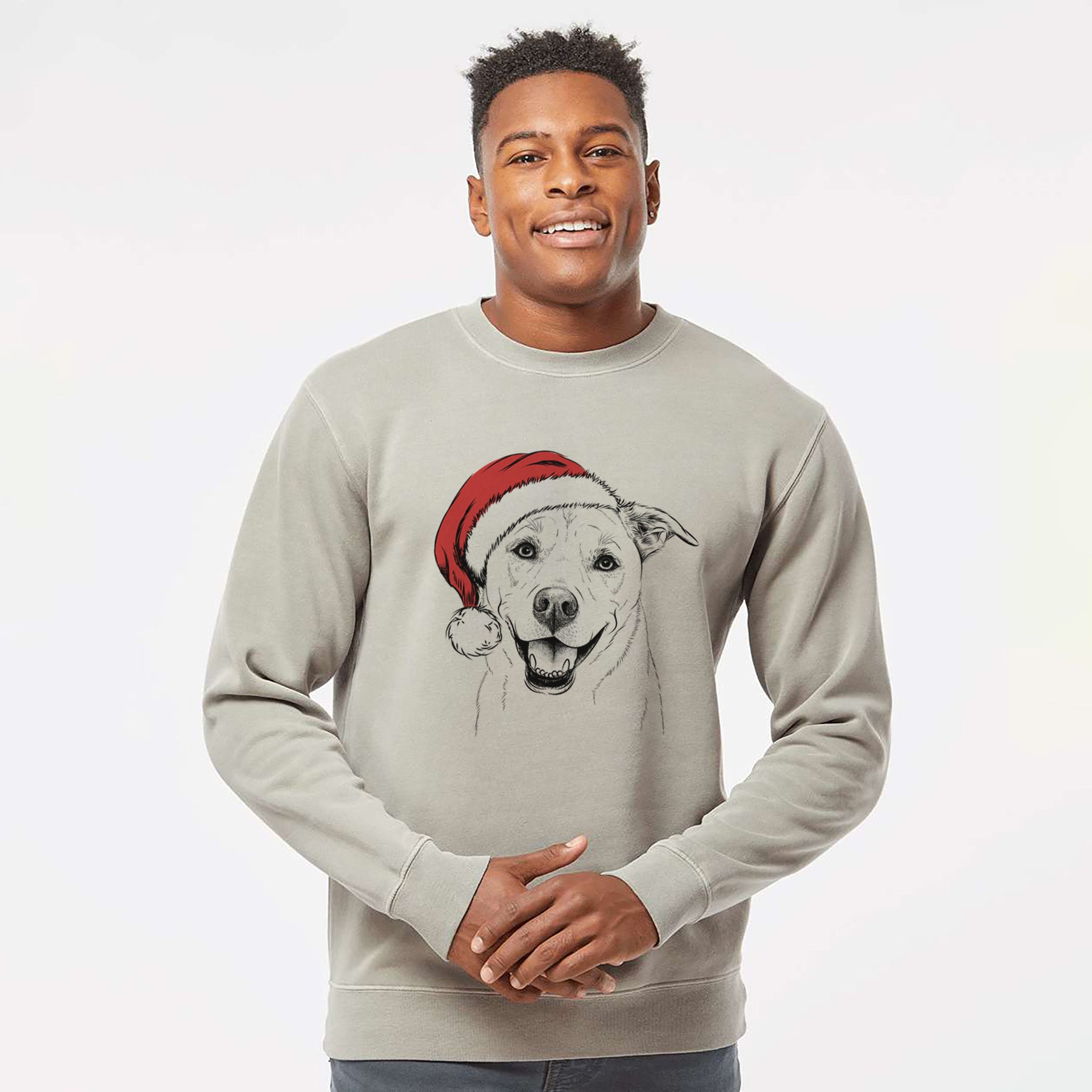 Santa Carl the Mixed Breed - Unisex Pigment Dyed Crew Sweatshirt