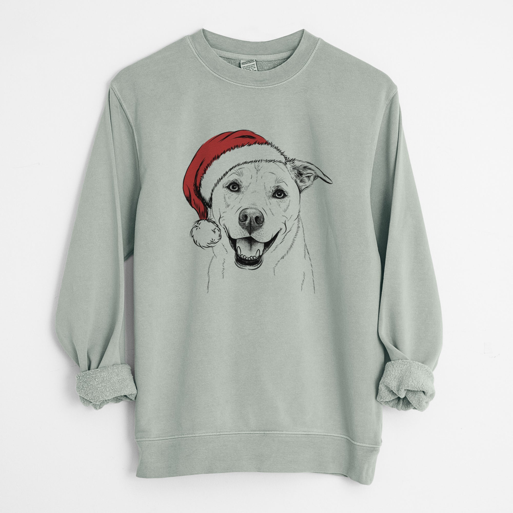 Santa Carl the Mixed Breed - Unisex Pigment Dyed Crew Sweatshirt