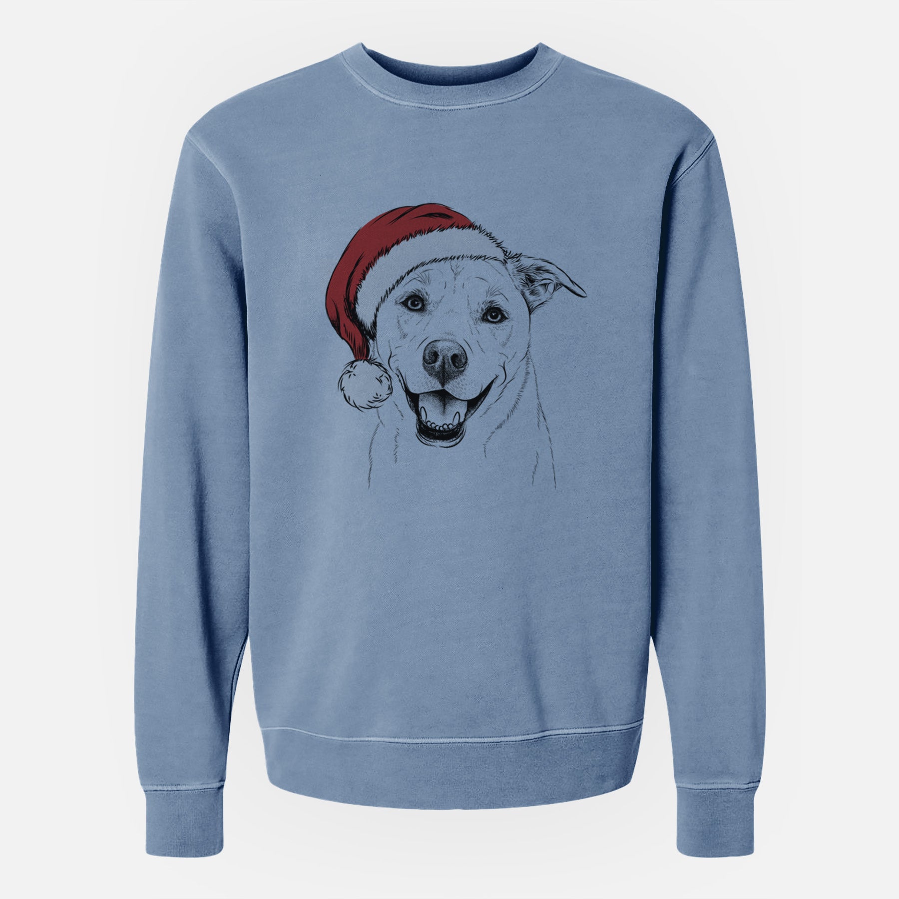 Santa Carl the Mixed Breed - Unisex Pigment Dyed Crew Sweatshirt