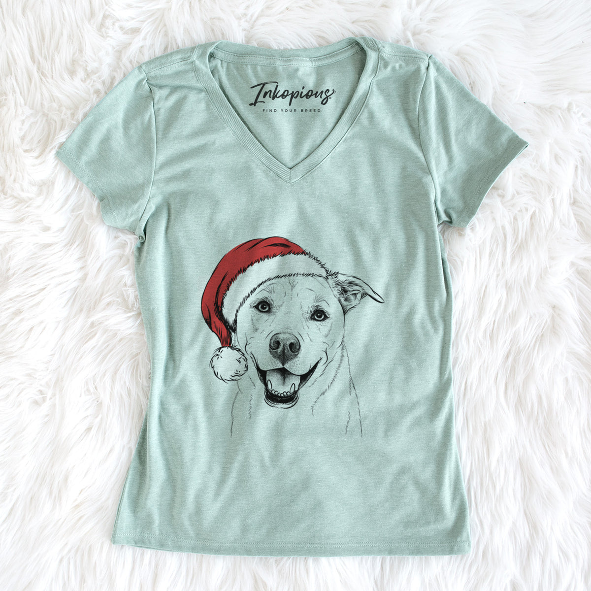 Santa Carl the Mixed Breed - Women's Perfect V-neck Shirt