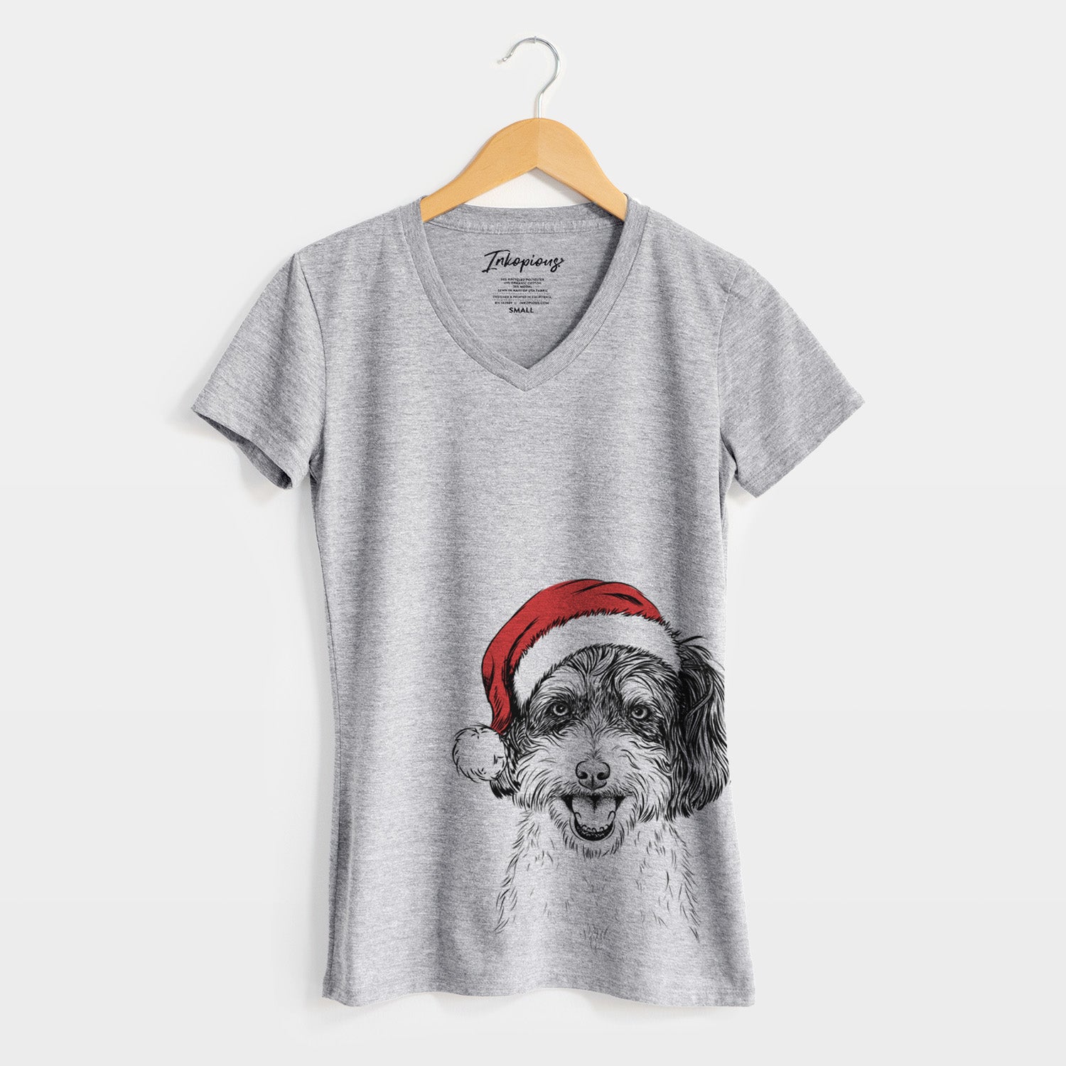 Santa Carlos the Cavapoo - Women's Perfect V-neck Shirt