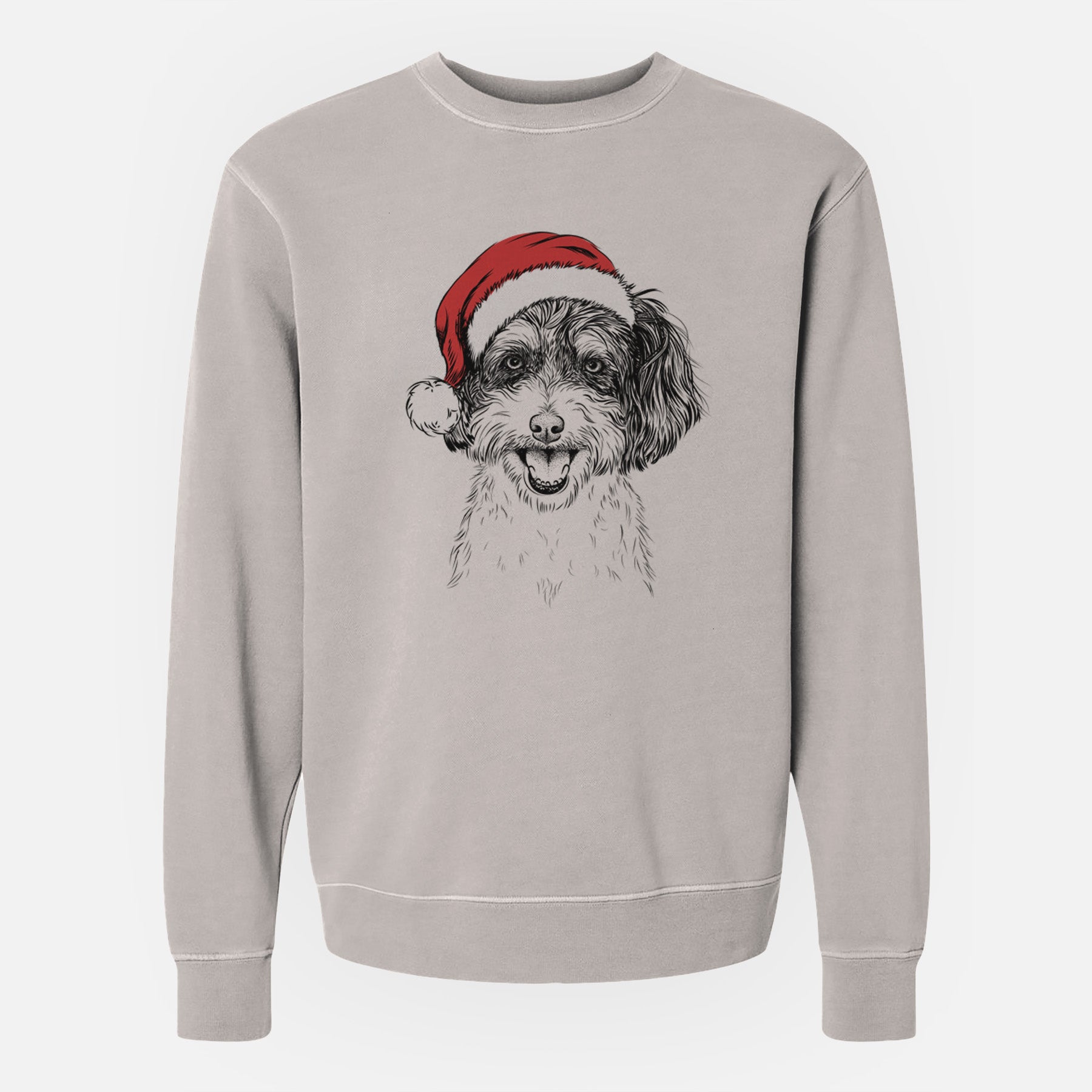 Santa Carlos the Cavapoo - Unisex Pigment Dyed Crew Sweatshirt