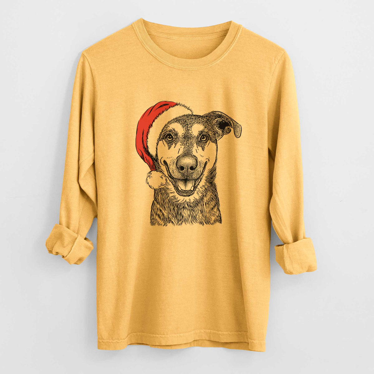 Santa Case the Mixed Breed - Men's Heavyweight 100% Cotton Long Sleeve
