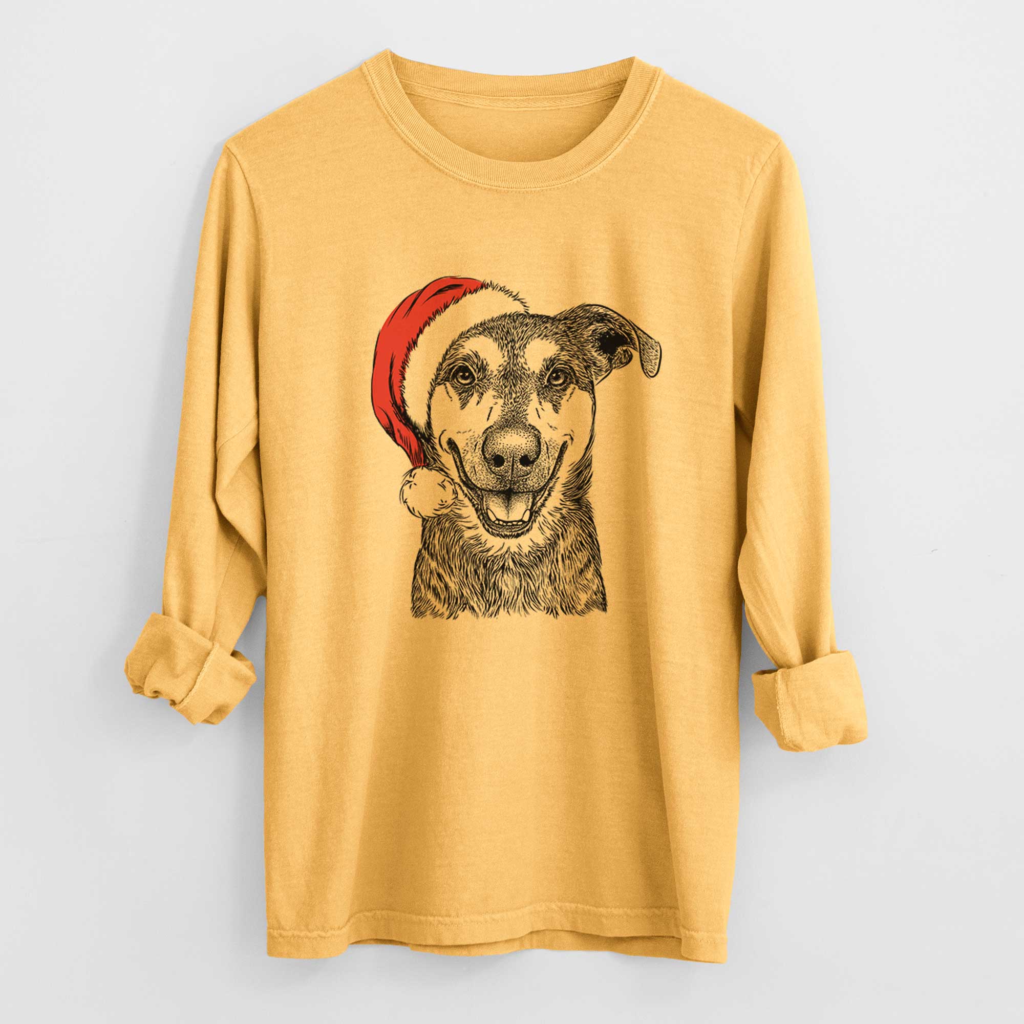 Santa Case the Mixed Breed - Men's Heavyweight 100% Cotton Long Sleeve