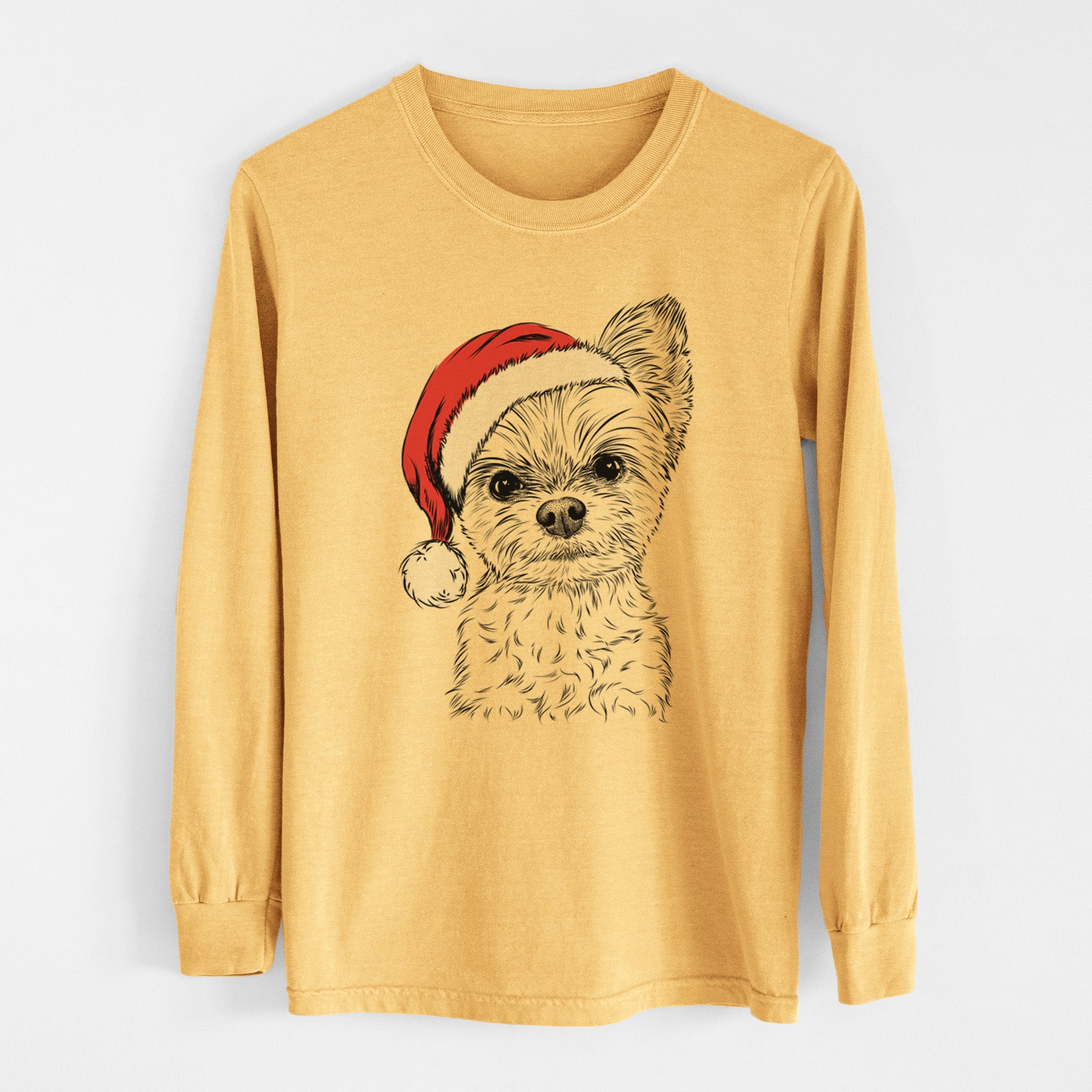 Santa Chance the Yapper the Yorkshire Terrier - Heavyweight 100% Cotton Long Sleeve